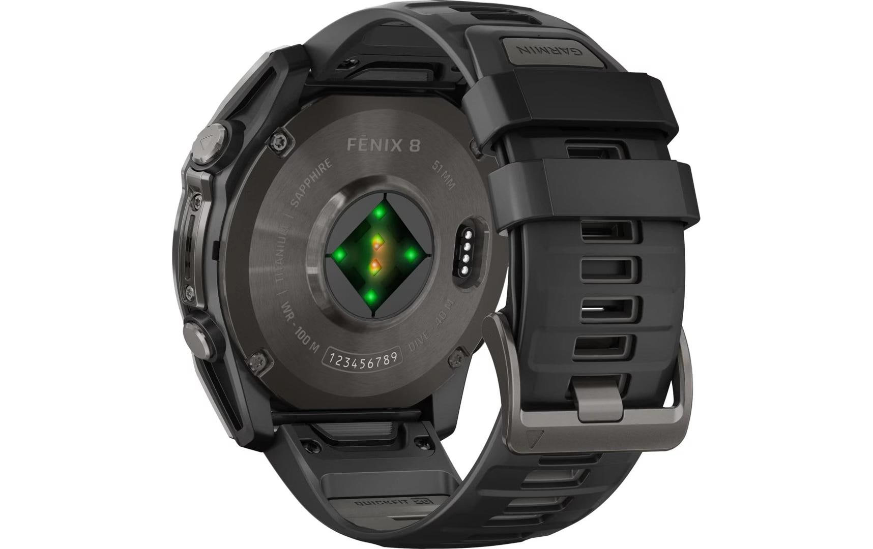 Garmin Fenix 8 AMOLED Sapphire – GPS-Smartwatch – 51 mm, 1,4", GPS, WLAN, Saphirglas, 100 m, Schwarz
