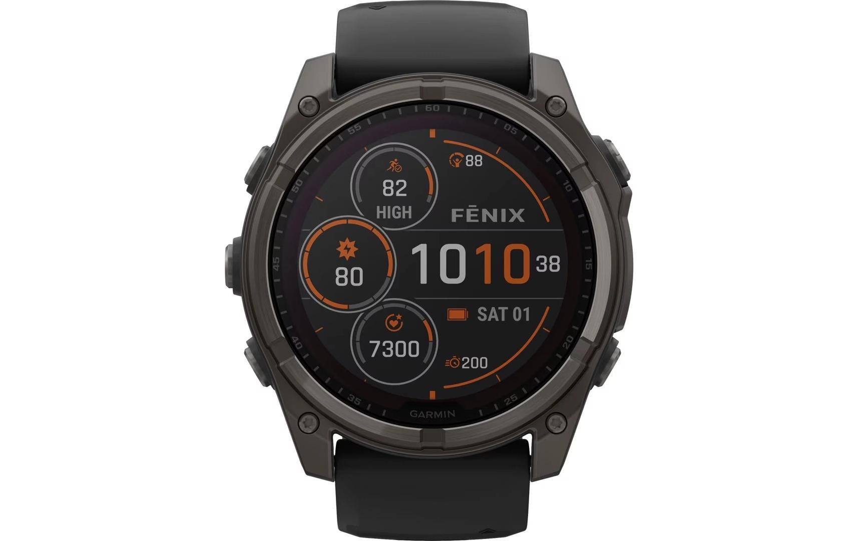 Garmin Fenix 8 Solar – GPS-Smartwatch – 51 mm, 1,4", GPS, WLAN, Saphirglas, 100 m, Schwarz, Sportarmband