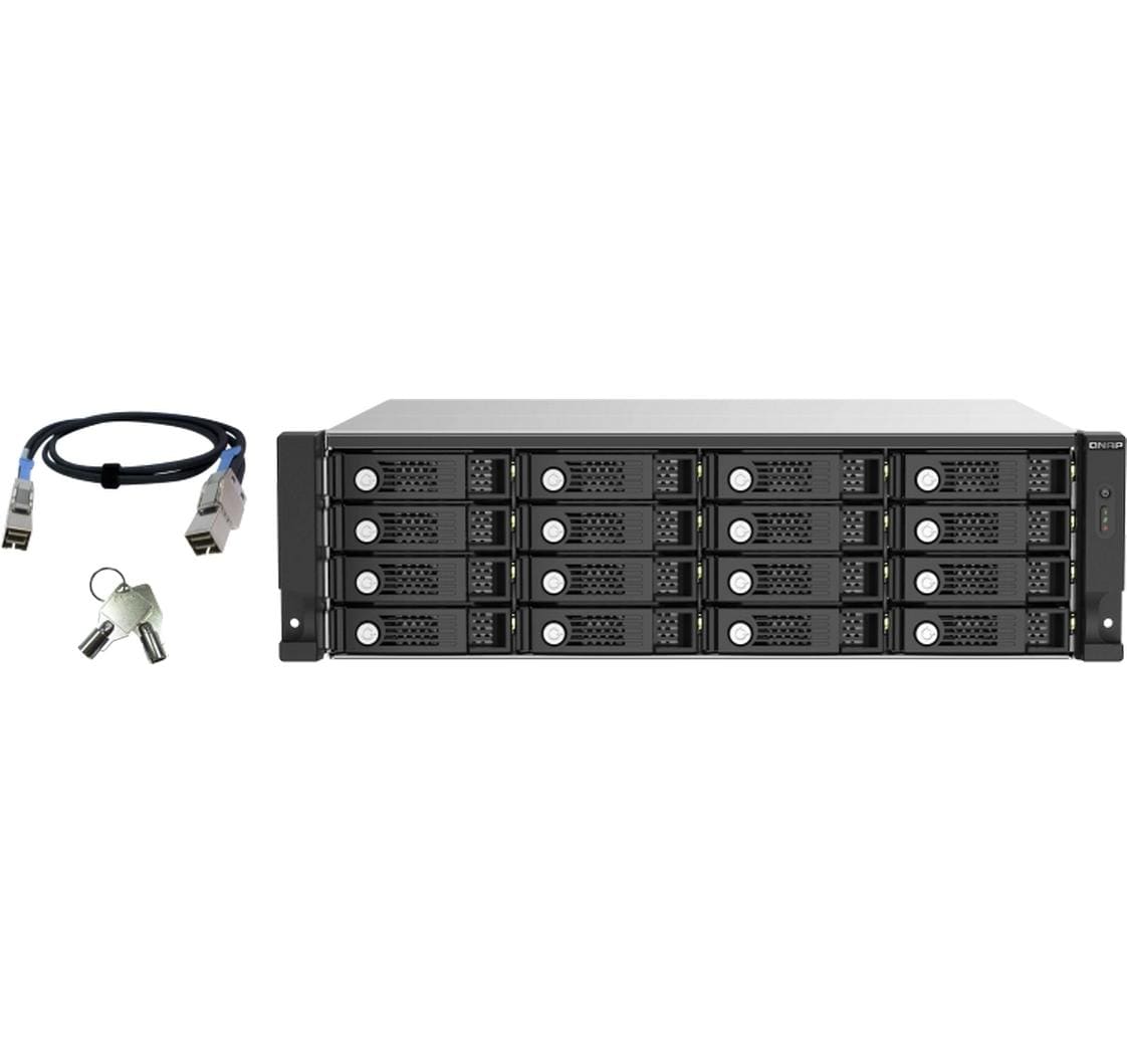 QNAP TL-R1620Sep-RP – 16-Bay Rack 3U JBOD – redundantes Netzteil, für 2,5"/3,5" HDD/SSD, SAS/SATA