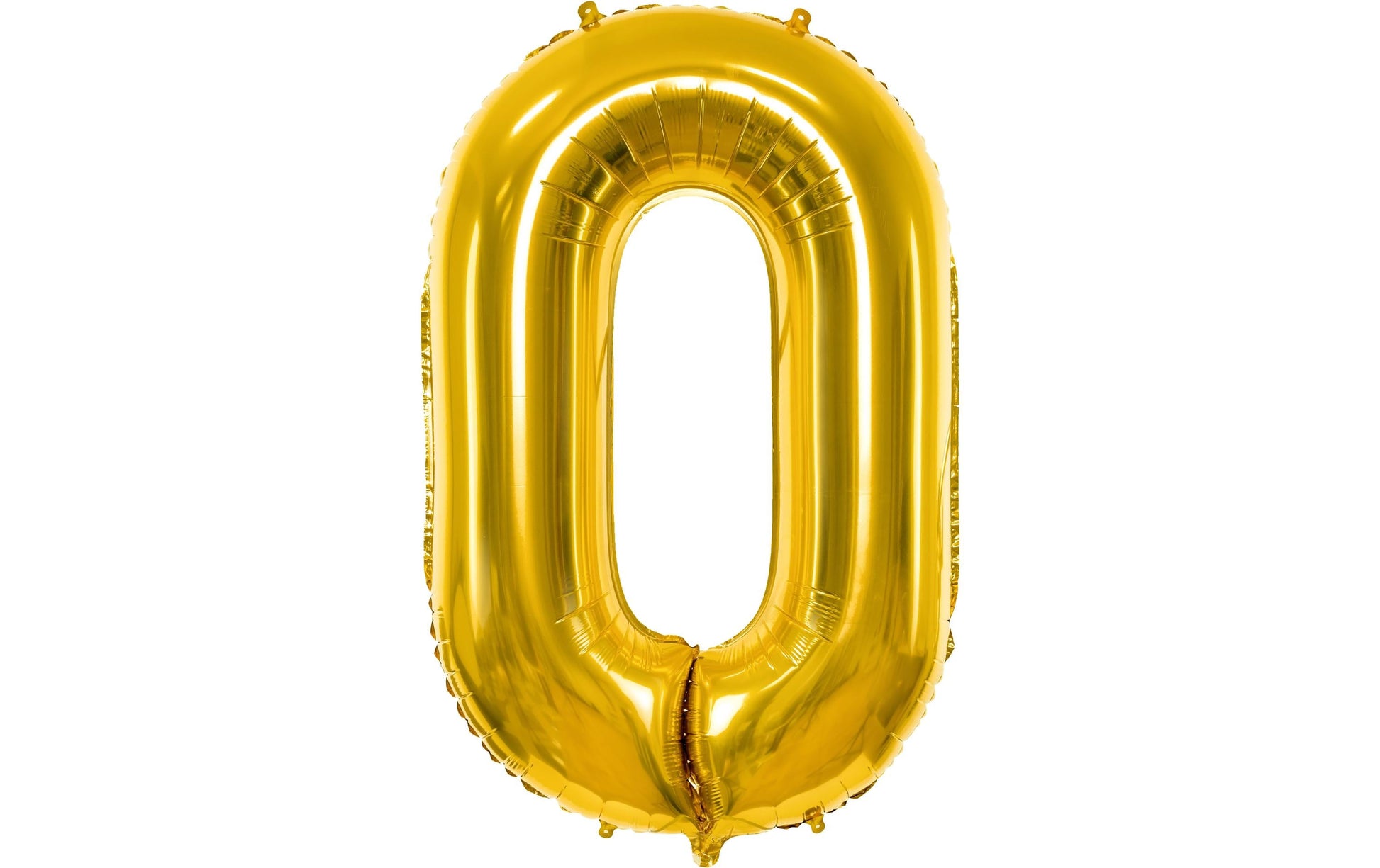 PartyDeco Folienballon Zahl 0 – Gold – 86 cm – Folie – 1 Stück – mit Helium befüllbar