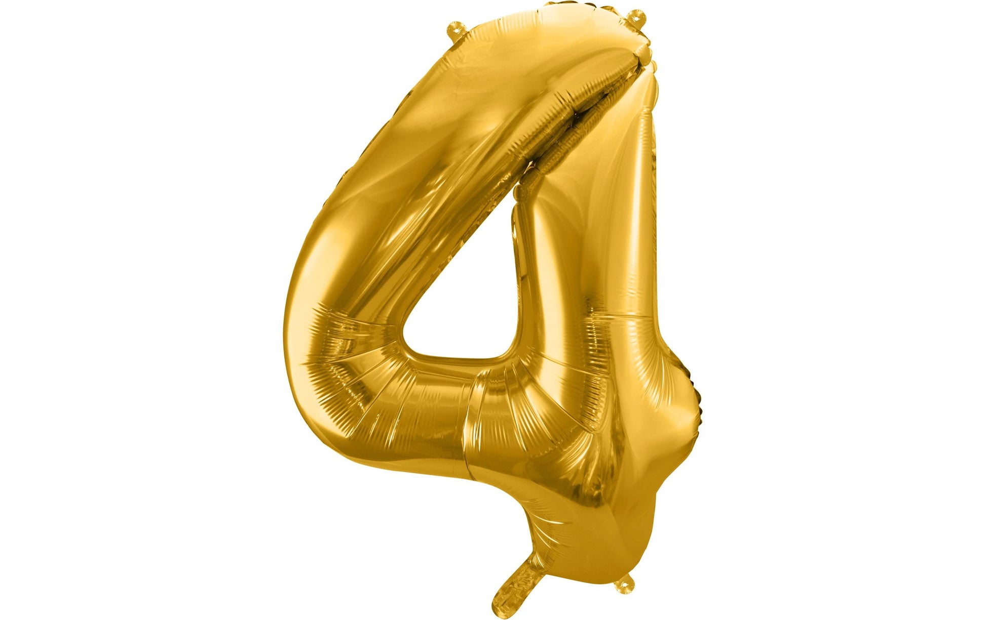PartyDeco Folienballon Zahl 4 – Gold – 86 cm – Folie – 1 Stk