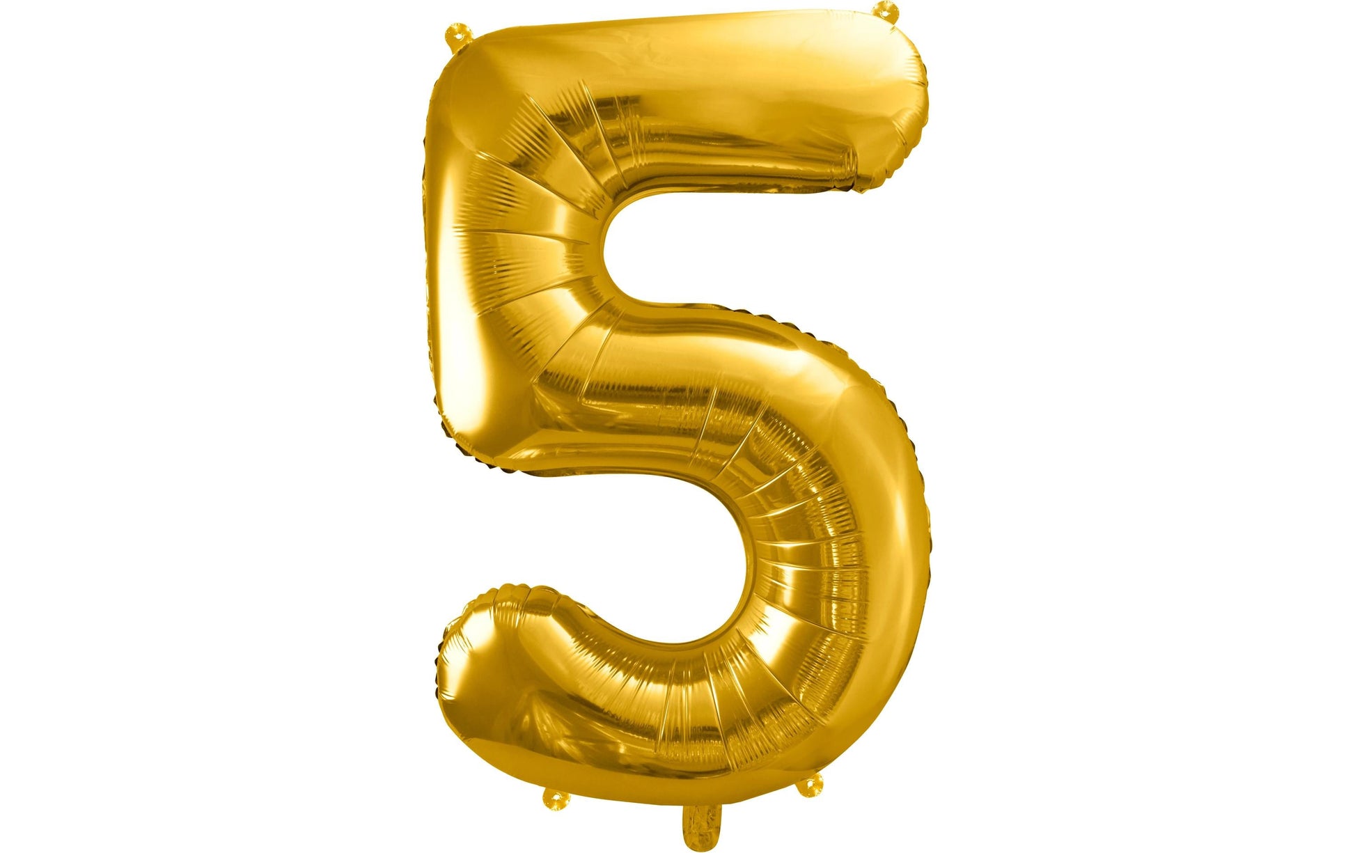 PartyDeco Folienballon Zahl 5 – Gold – 86 cm – Folie – 1 Stk
