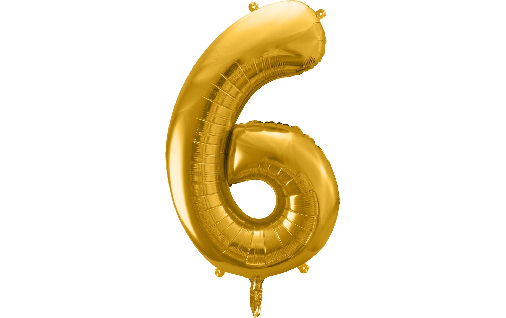 PartyDeco Folienballon Zahl 6 – Gold – 86 cm – Folie – 1 Stk
