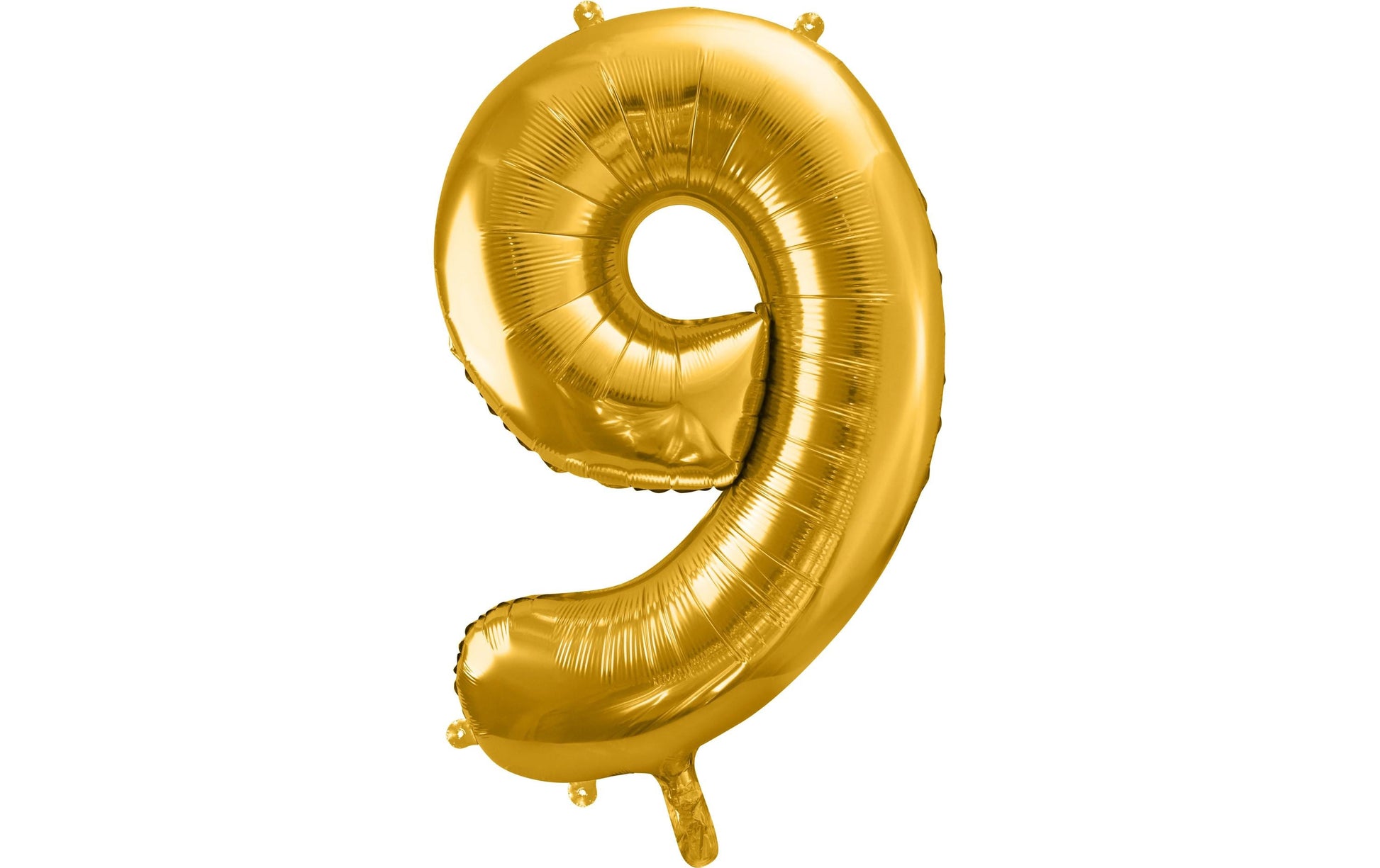 PartyDeco Folienballon Zahl 9 – 86 cm – Gold – 1 Stück