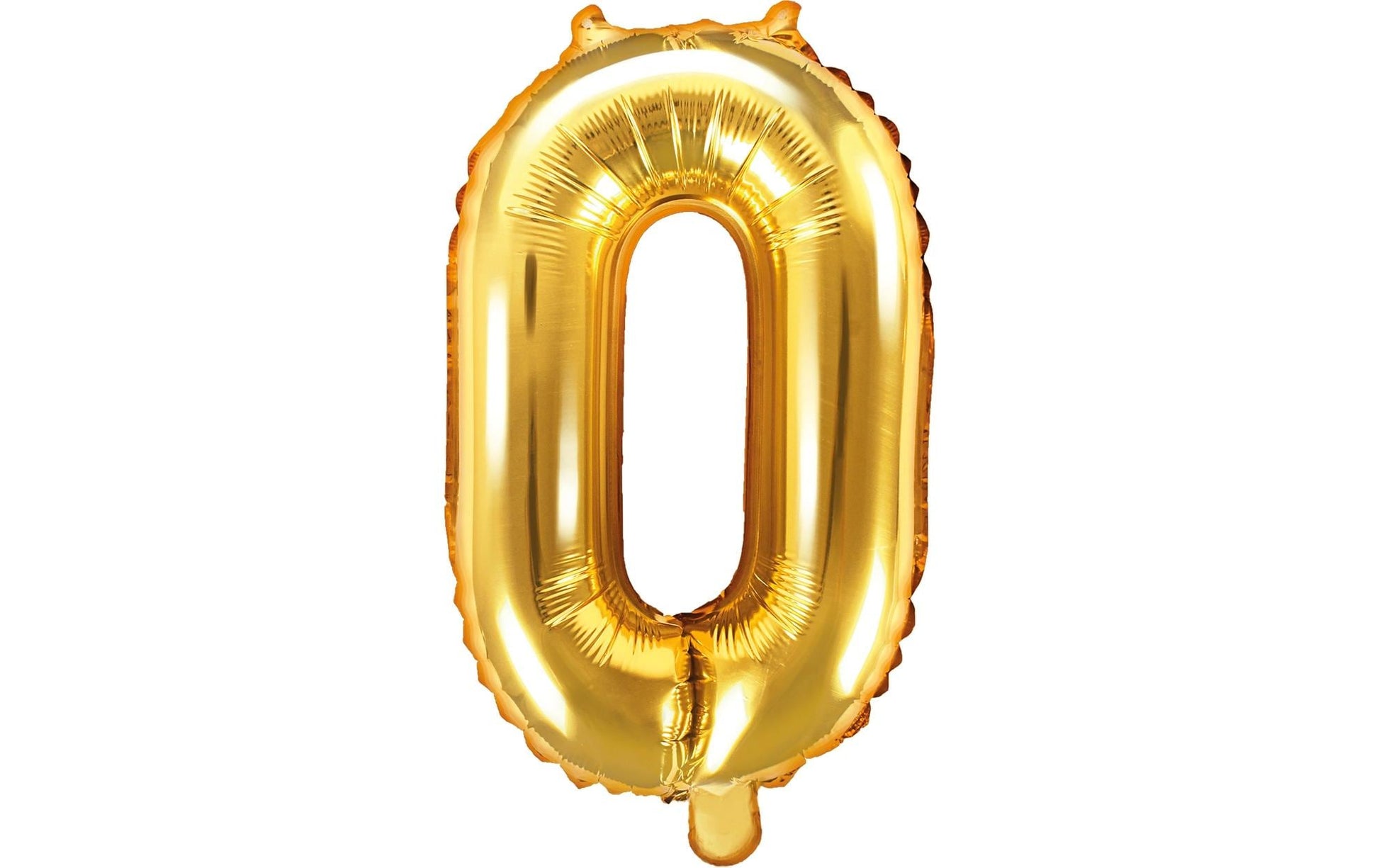PartyDeco Folienballon Zahl 0 – Gold – 35 cm – Folie – 1 Stk