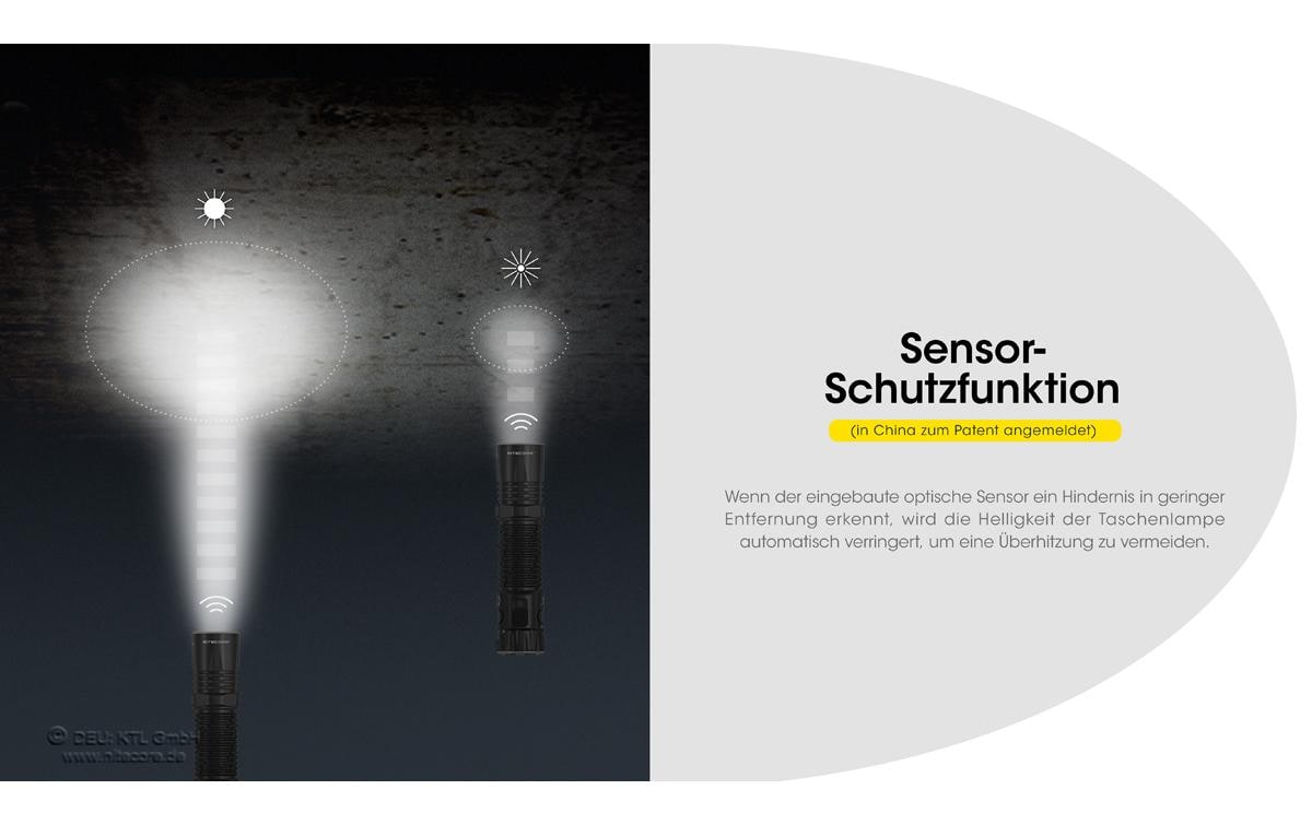 Nitecore Taschenlampe EDC35 – 5000 lm, 550 m, IP68, Akku 6000 mAh, 6 Stufen – Schwarz