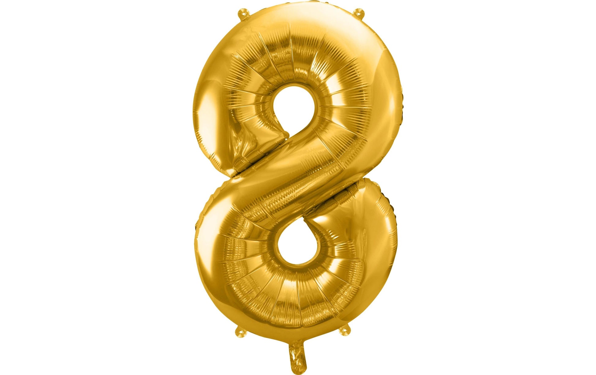 PartyDeco Folienballon Zahl 8 – Gold – 86 cm – 1 Stk