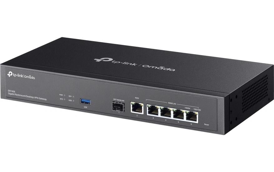 TP-Link Omada ER7406 VPN-Router – Gigabit Ethernet WAN, 5× LAN, 1× SFP WAN, 1× USB