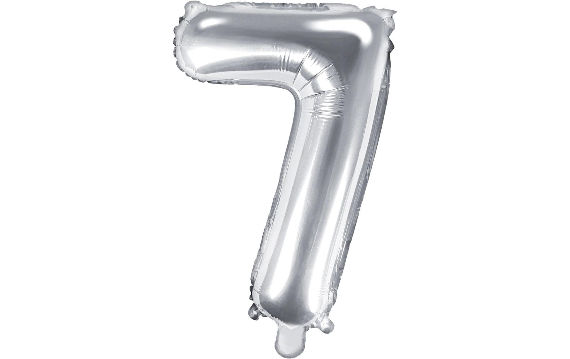 PartyDeco Folienballon Zahl 7 – Silber – 35 cm – Folie – 1 Stk