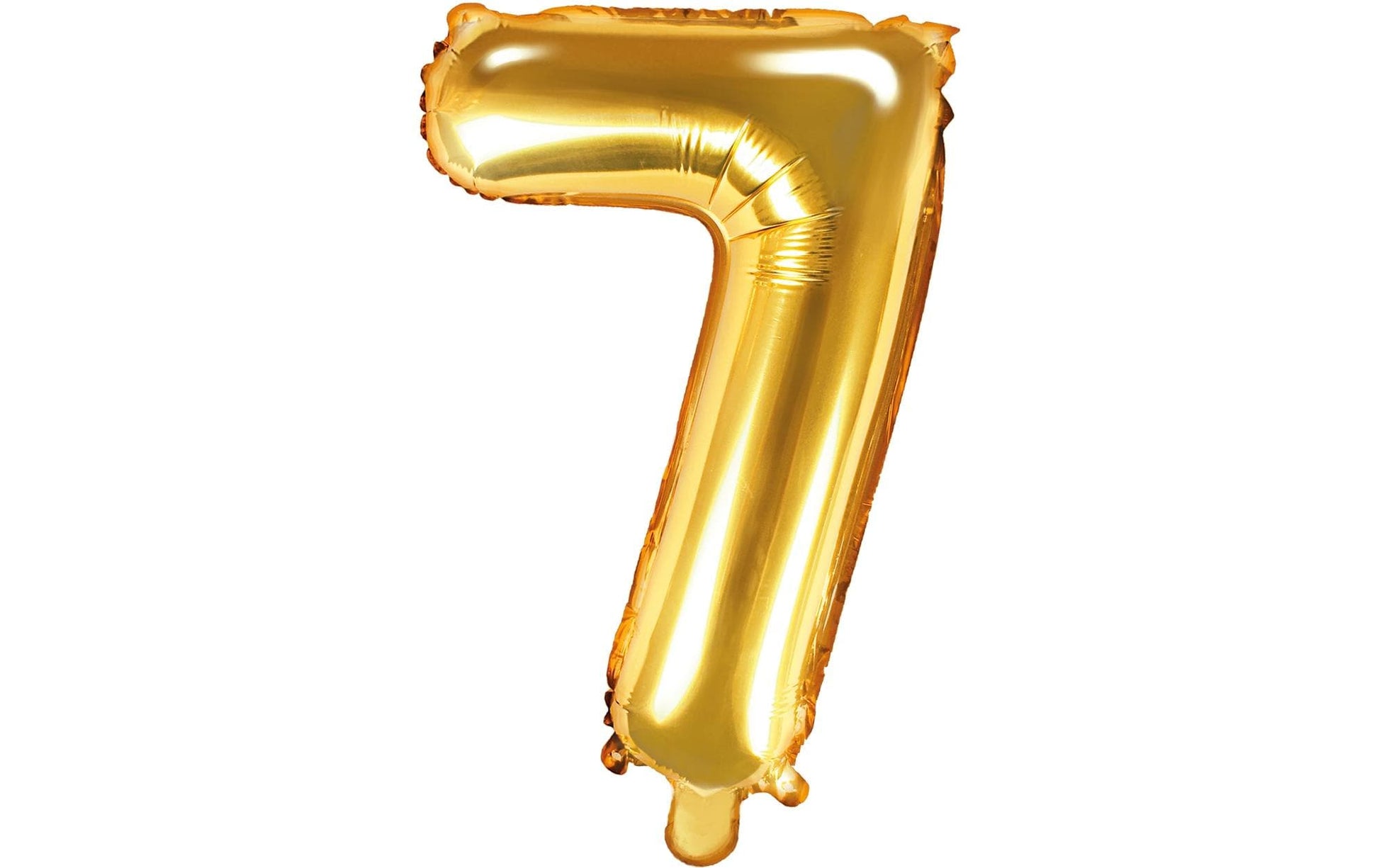 PartyDeco Folienballon Zahl 7 – Gold – 35 cm – Folie – 1 Stück – mit Helium befüllbar