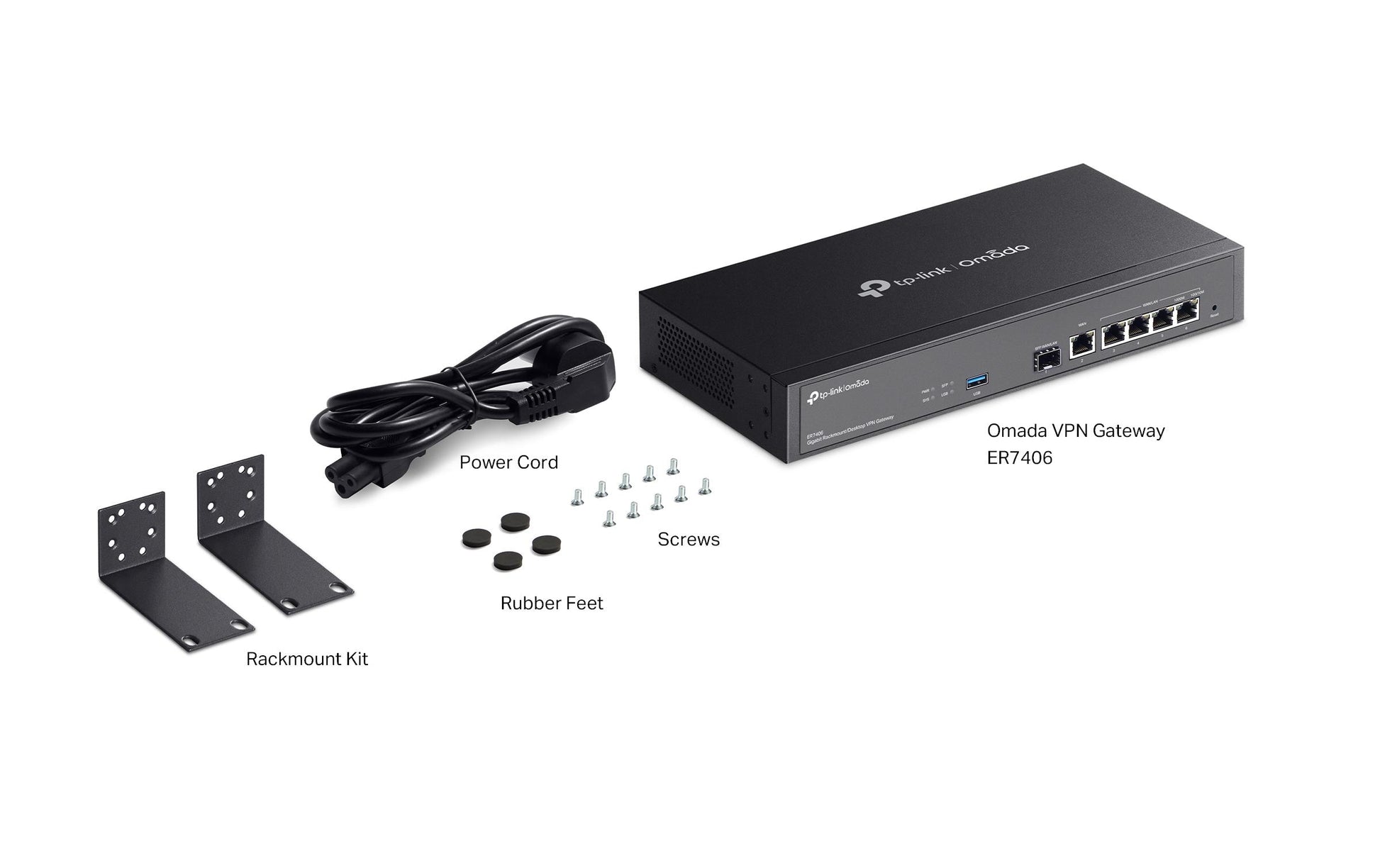 TP-Link Omada ER7406 VPN-Router – Gigabit Ethernet WAN, 5× LAN, 1× SFP WAN, 1× USB