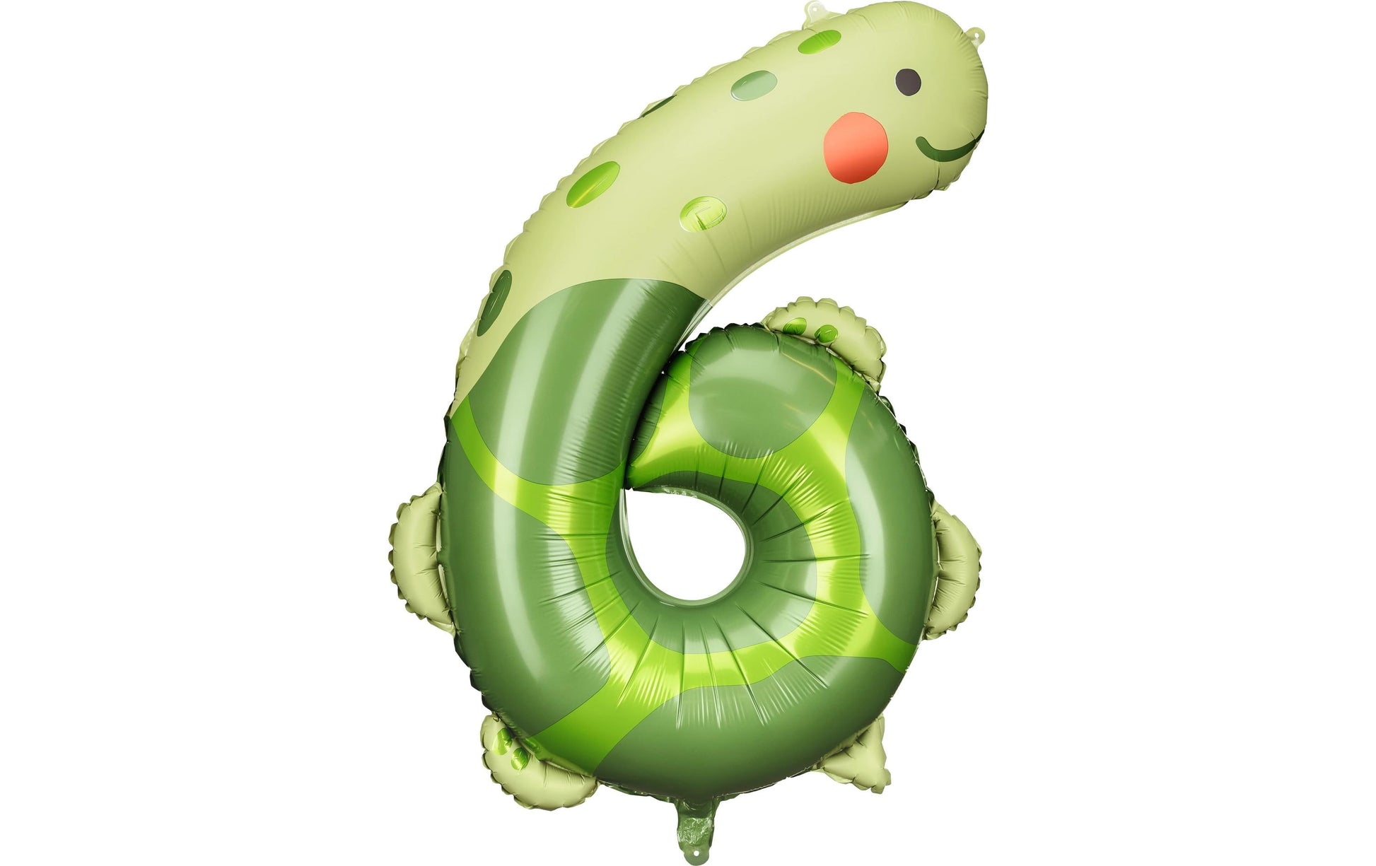 PartyDeco Folienballon Zahl 6 Schildkröte – Grün – 75 × 96 cm – Folie – 1 Stk