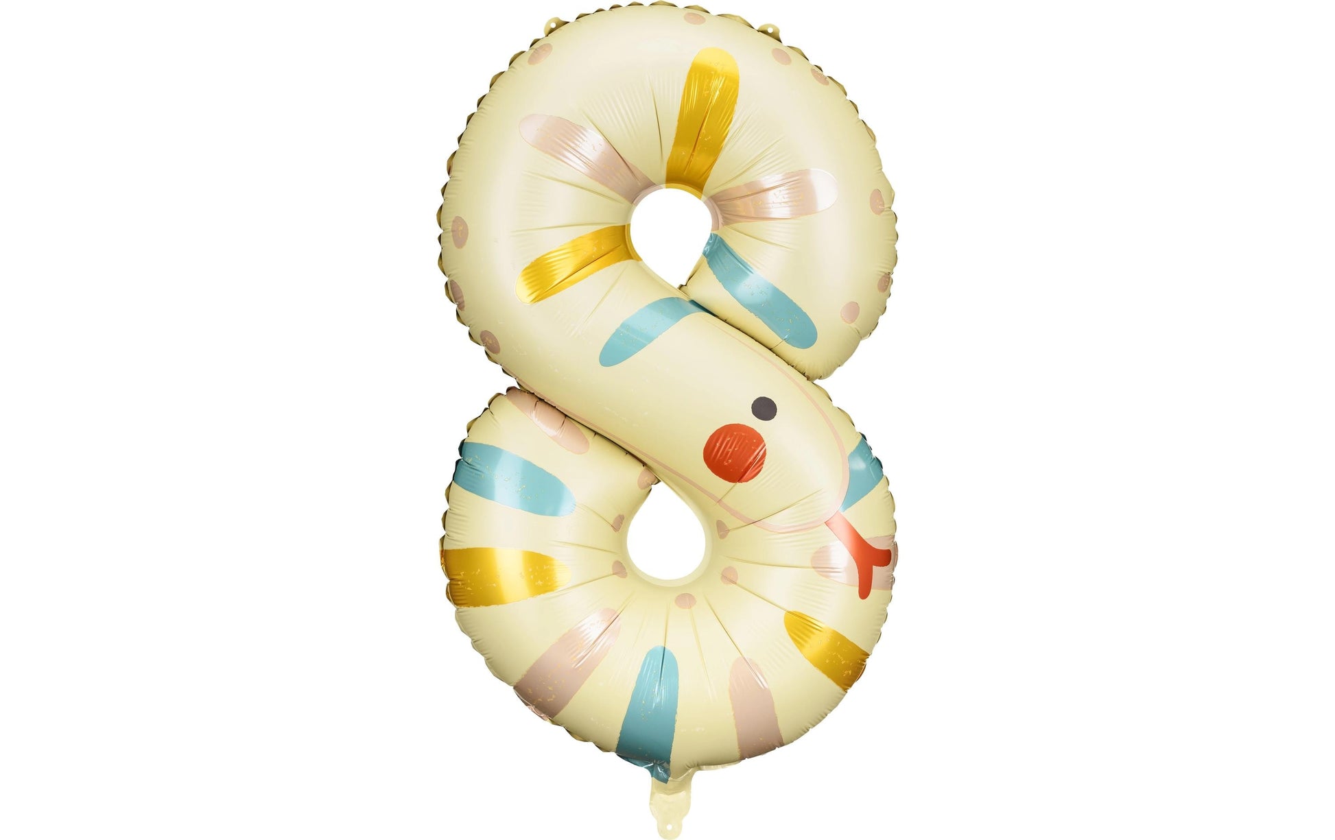 PartyDeco Folienballon – Zahl 8 (Schlange) – 55 × 88 cm – Folie, mehrfarbig