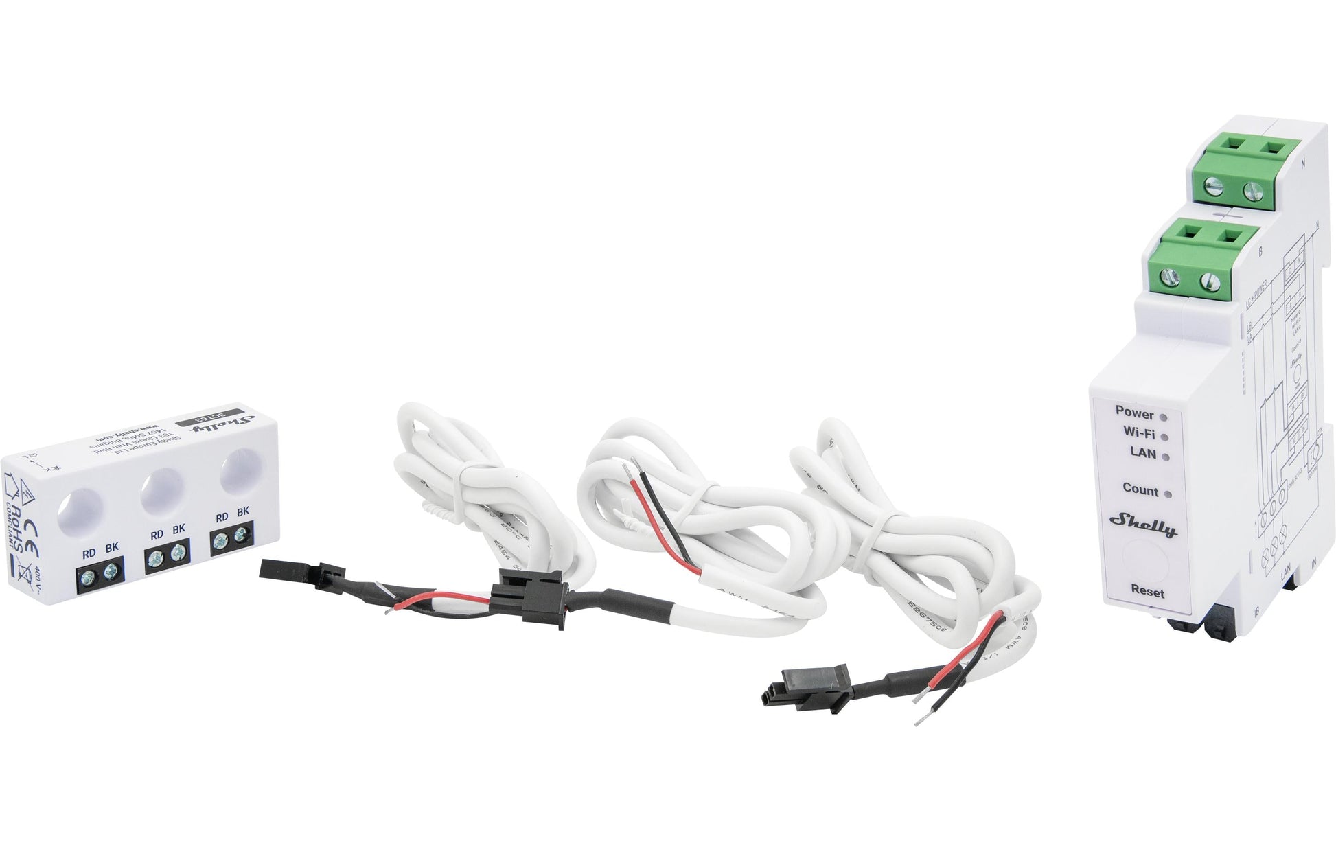 Shelly Pro 3EM – Energiezähler – 3-Phasen, 63 A, 3 CT, LAN/WLAN, DIN-Schiene