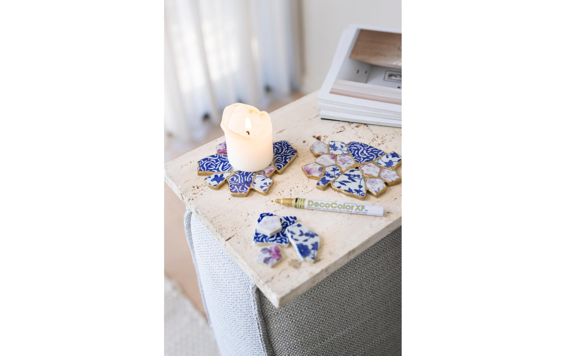 Creativ Company Kintsugi – Knete-/Modelliermasse-Set – Porzellan-Untersetzer – Mehrfarbig