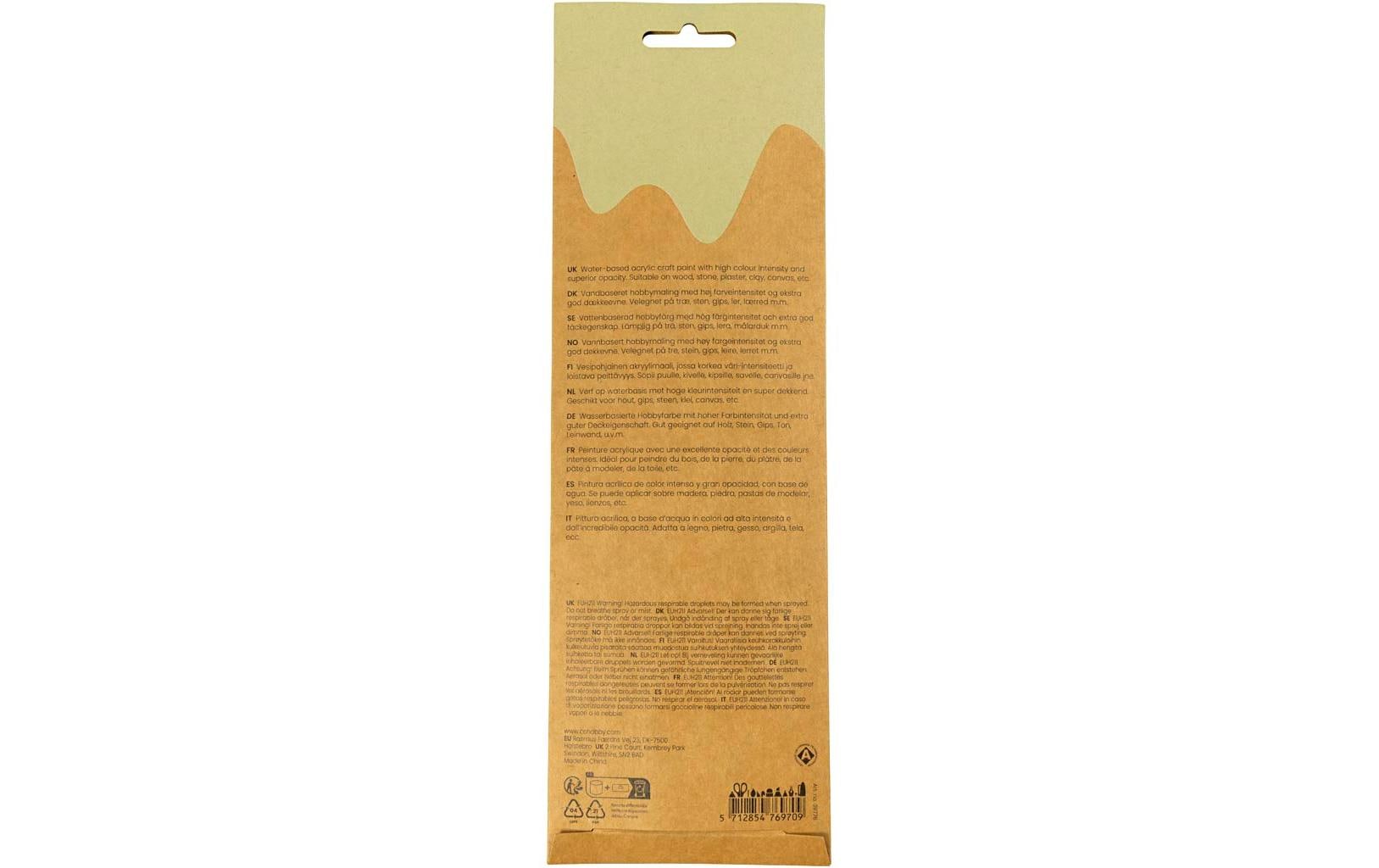 Creativ Company Hobbyfarbe Plus Color Acrylfarbe – 6 Farben, seidenmatt – 6×5 ml (30 ml)
