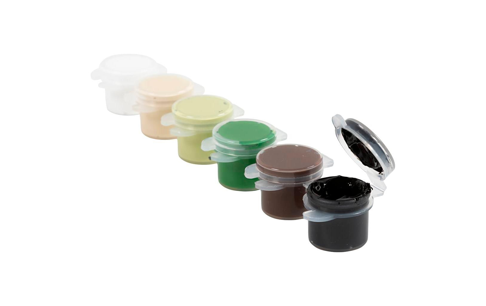 Creativ Company Hobbyfarbe Plus Color Acrylfarbe – 6 Farben, seidenmatt – 6×5 ml (30 ml)