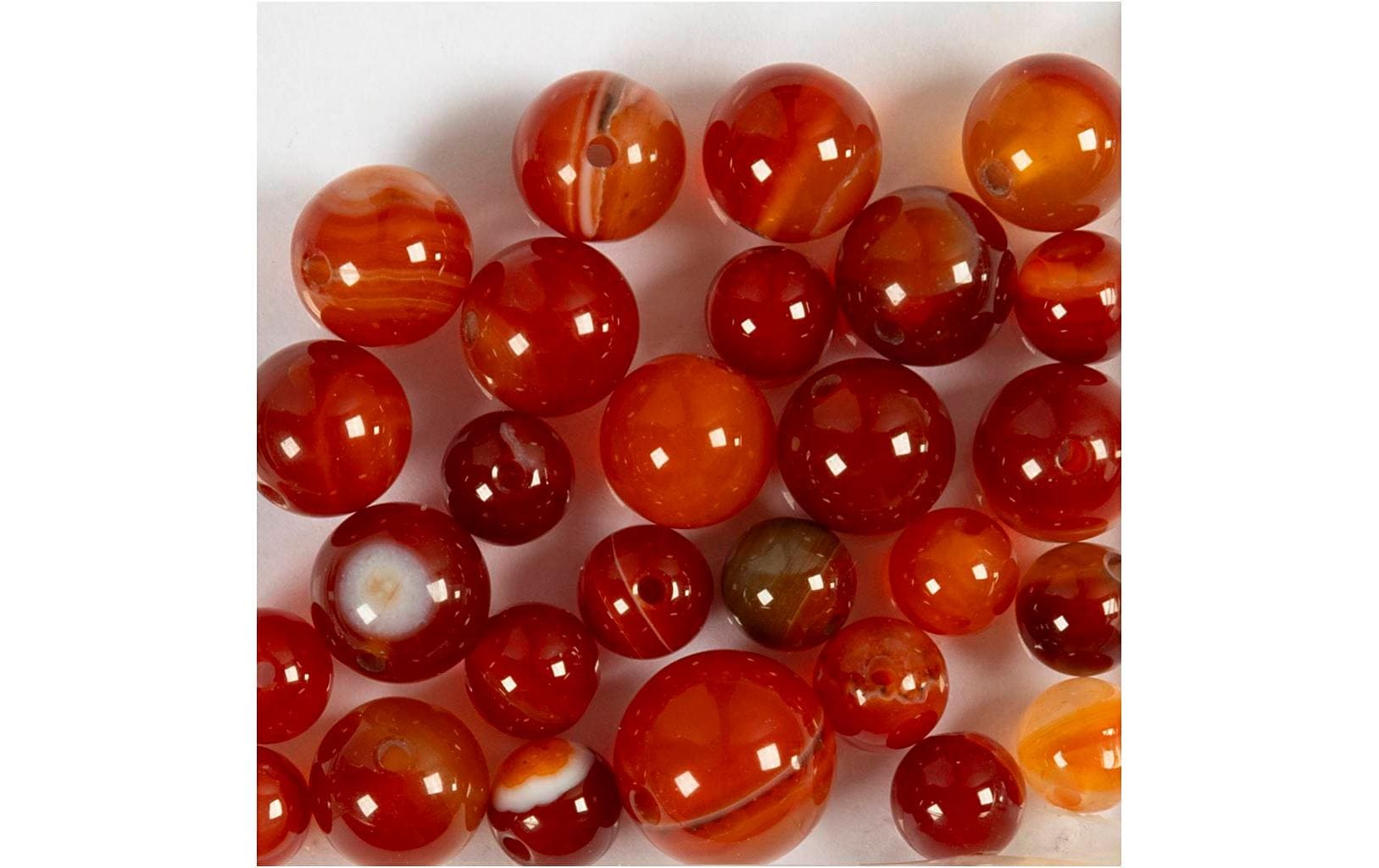Creativ Company Achatperlen – Orange – Ø 8 mm, Loch 0,9 mm – 25 Stk.