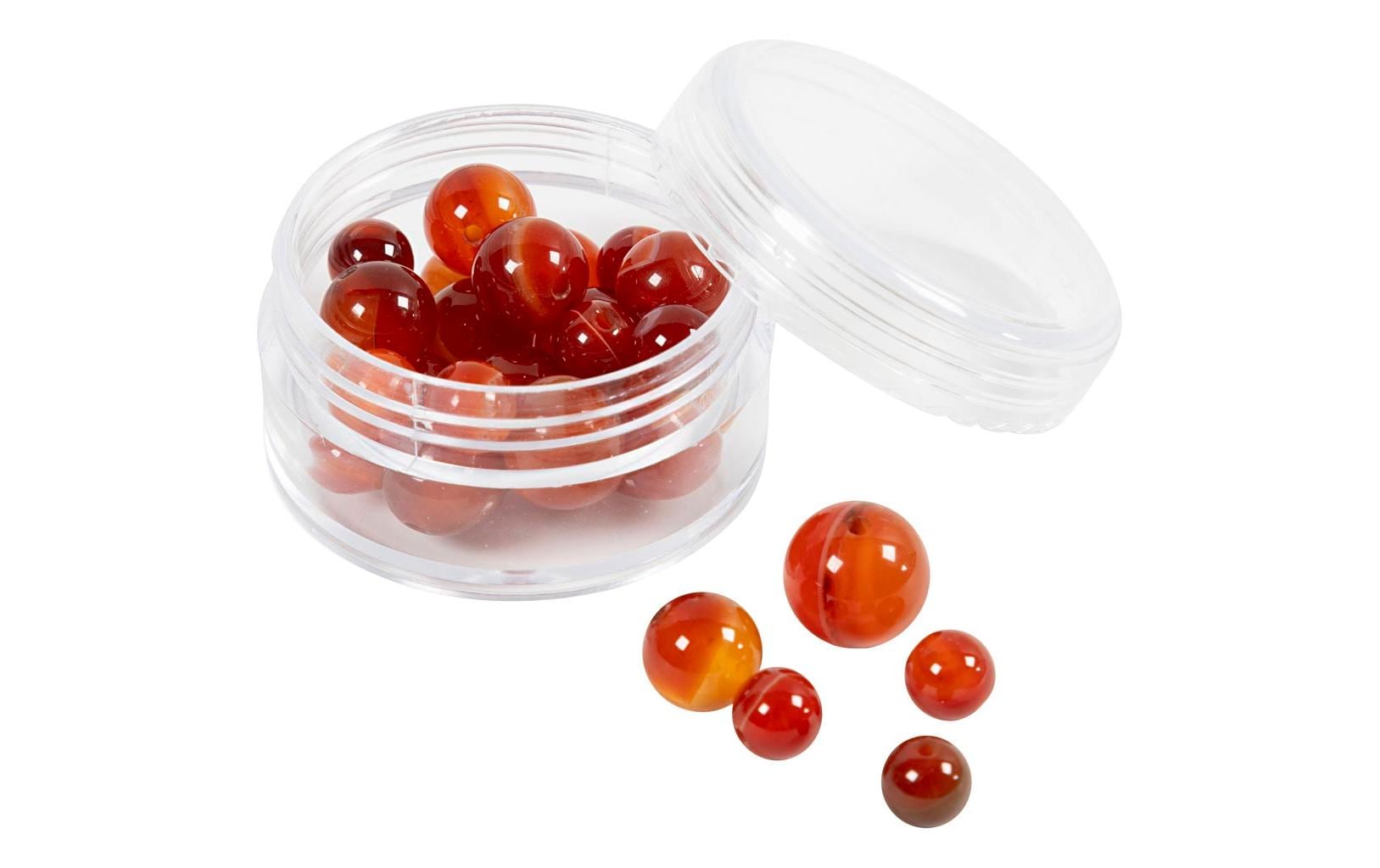 Creativ Company Achatperlen – Orange – Ø 8 mm, Loch 0,9 mm – 25 Stk.