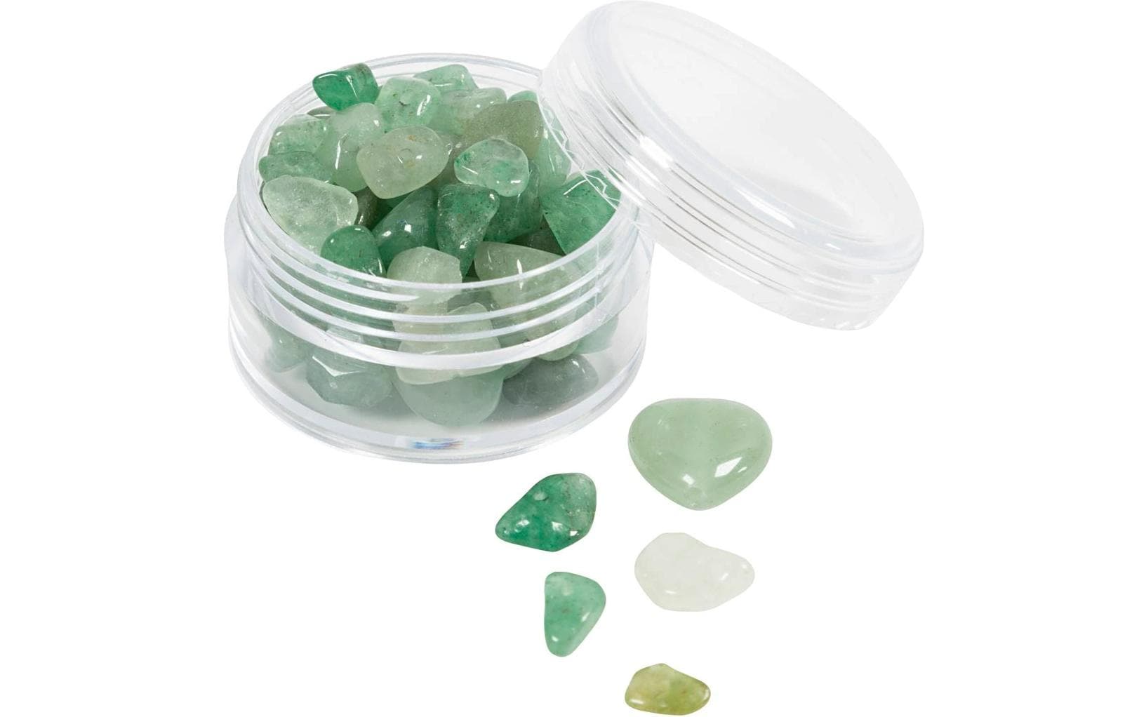 Creativ Company Perlenset, Aventurin – Grün – Ø 7 mm, Loch 1 mm – 60 Stk.