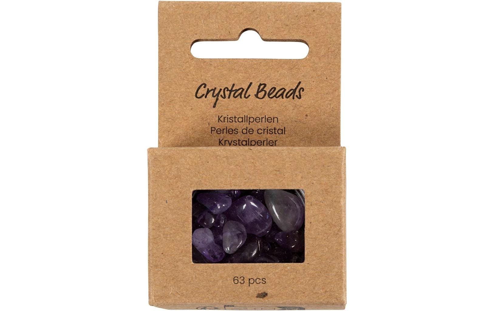 Creativ Company Perlenset (Amethyst) – flieder – Ø 10 mm, Loch 1 mm – 60 Stk.
