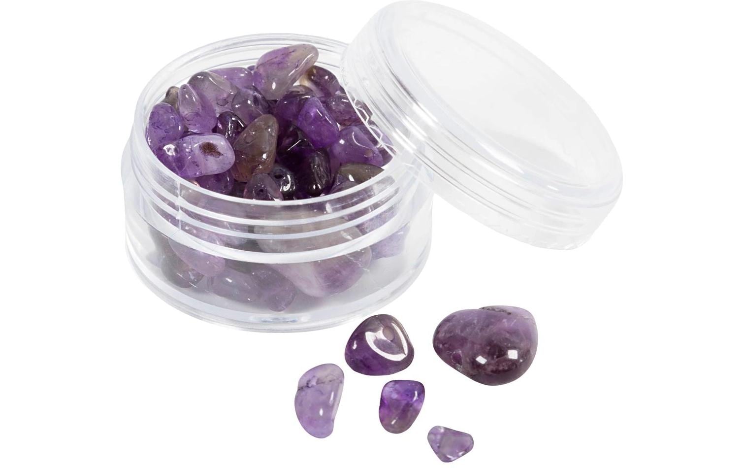 Creativ Company Perlenset (Amethyst) – flieder – Ø 10 mm, Loch 1 mm – 60 Stk.