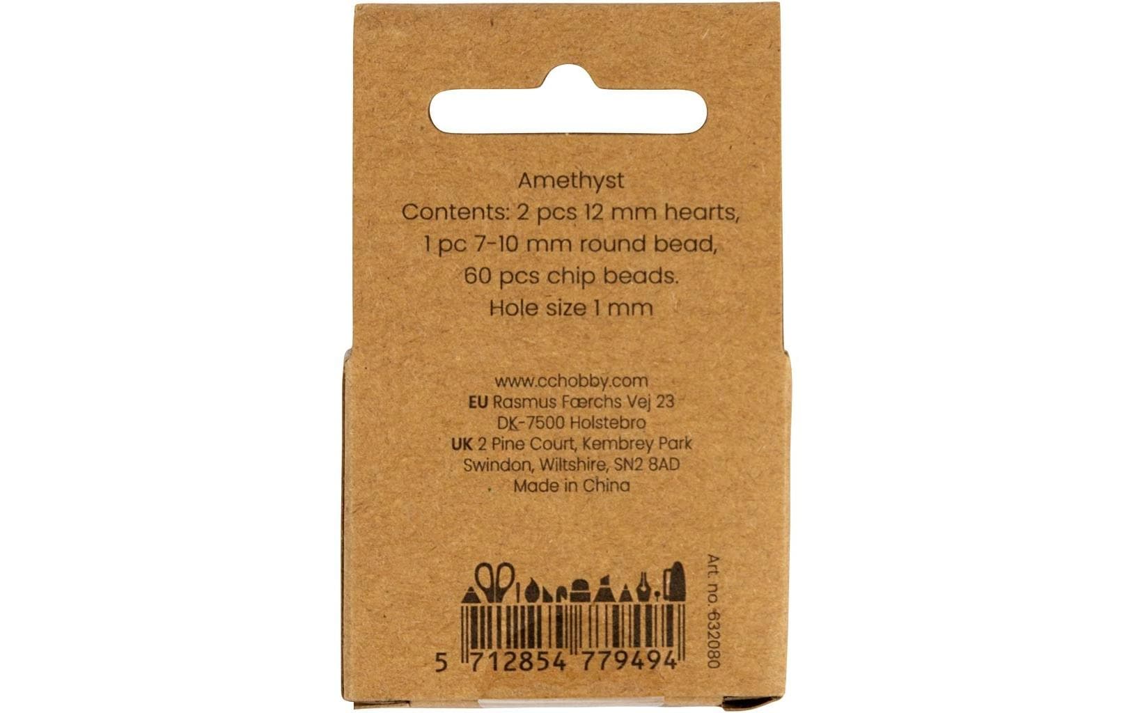Creativ Company Perlenset (Amethyst) – flieder – Ø 10 mm, Loch 1 mm – 60 Stk.