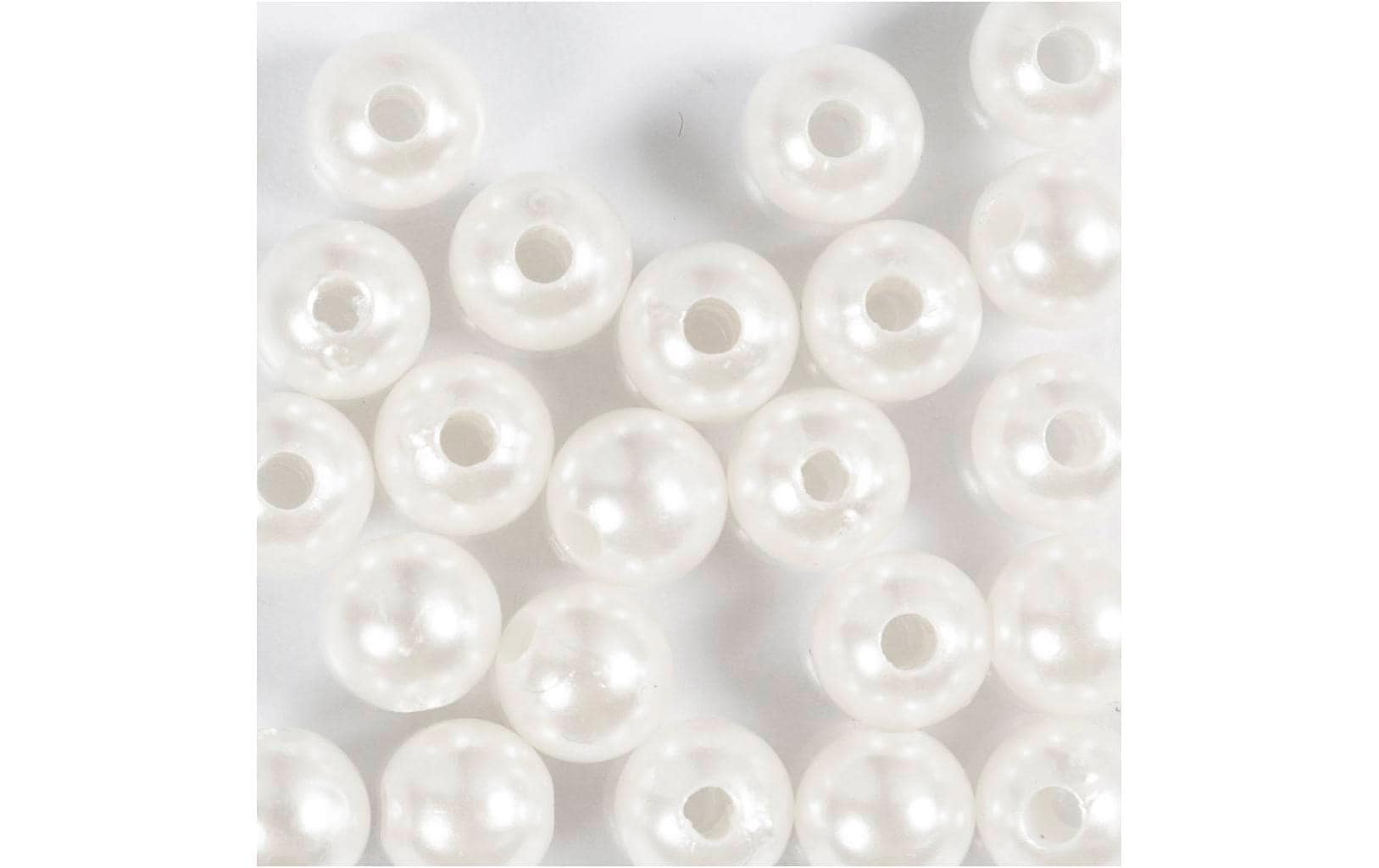 Creativ Company Wachsperlen, rund – perlmutt – Ø 8 mm, Loch 2,3 mm – 22 Stk.