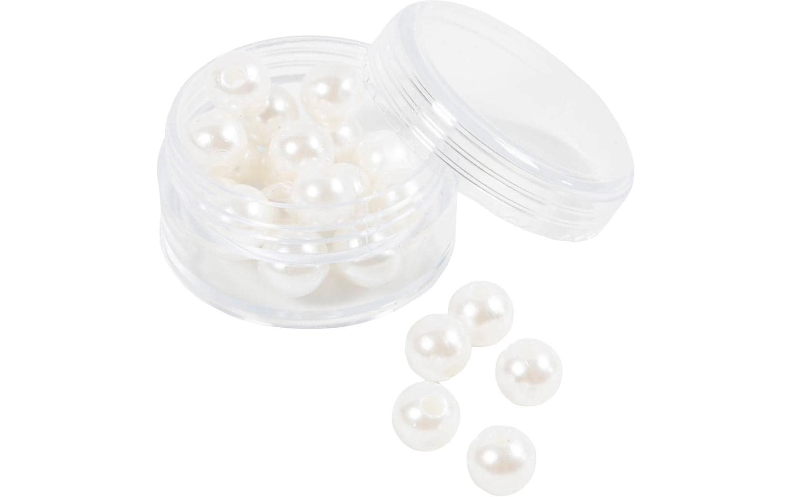 Creativ Company Wachsperlen, rund – perlmutt – Ø 8 mm, Loch 2,3 mm – 22 Stk.