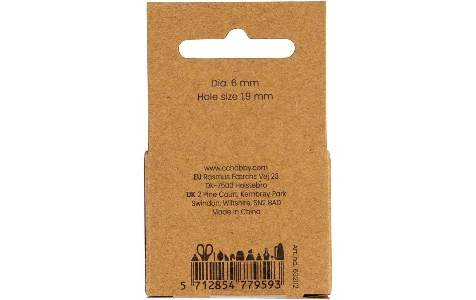 Creativ Company Perlenset, rund, Acryl – weiss, Perlmutt – Ø 6 mm, Loch 1,9 mm – 65 Stk.