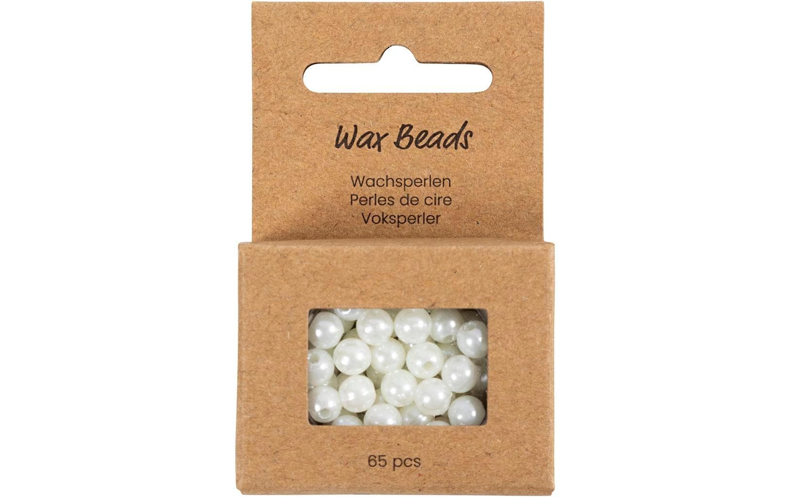 Creativ Company Perlenset, rund, Acryl – weiss, Perlmutt – Ø 6 mm, Loch 1,9 mm – 65 Stk.