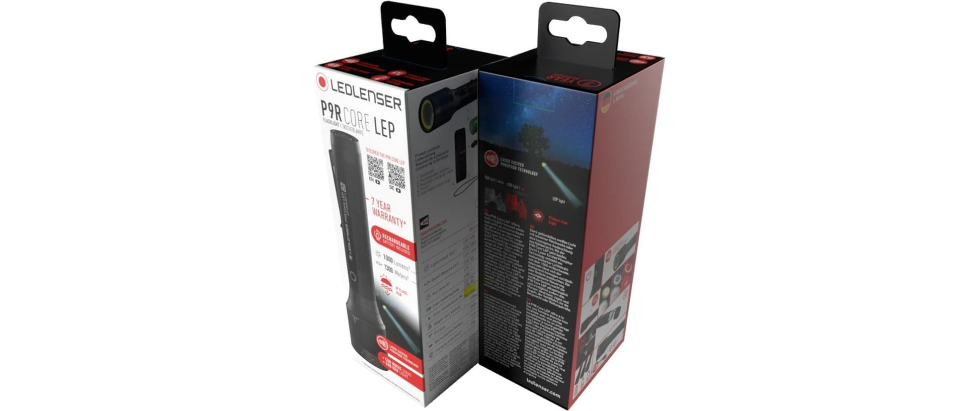 Ledlenser Taschenlampe P9R Core LEP – 1000 lm, 1300 m, IP68, Akku 4800 mAh – Schwarz