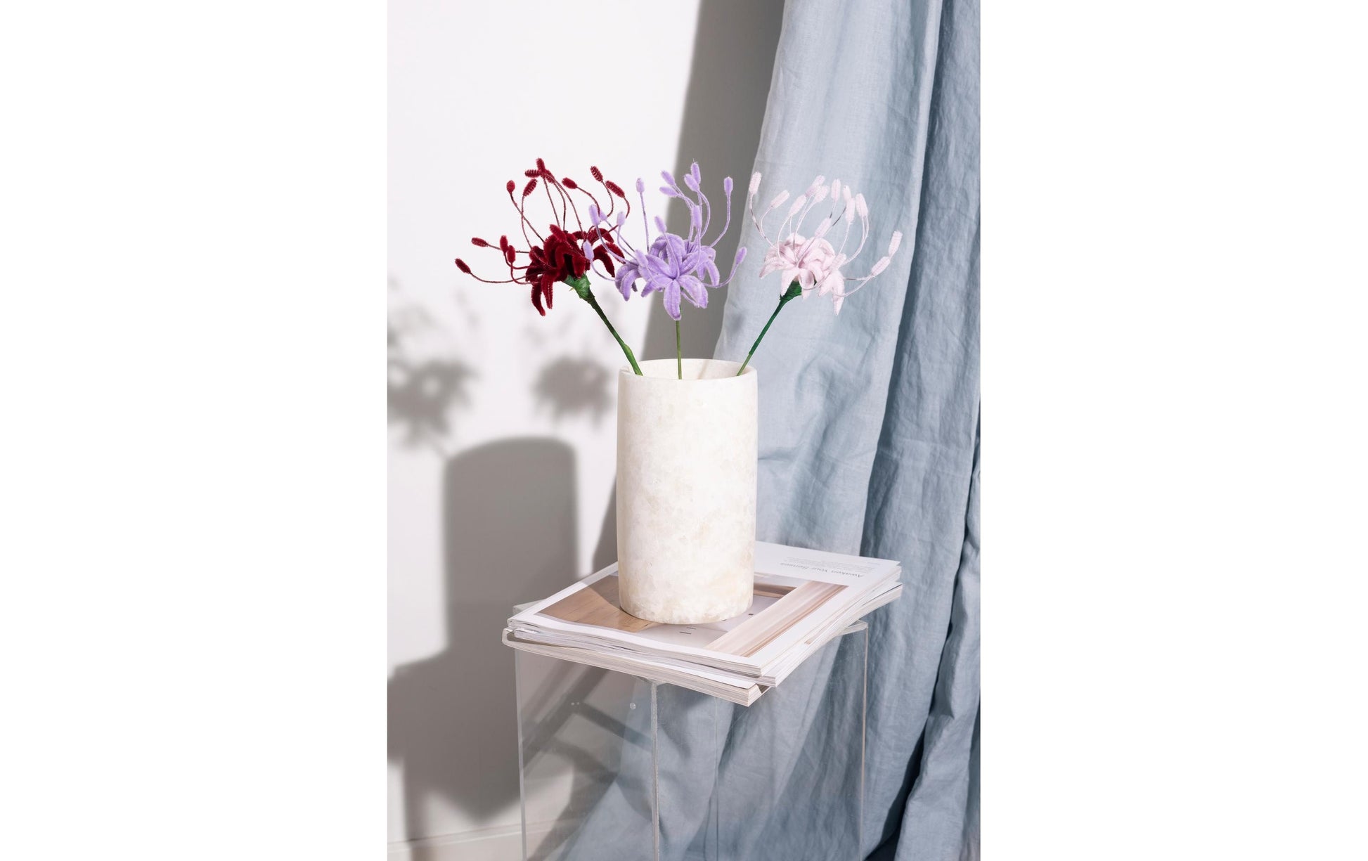 Creativ Company Mini Bastelset - Blumen aus Pfeifenreinigern (Chenille, Blumenstieldraht, florales Klebeband)
