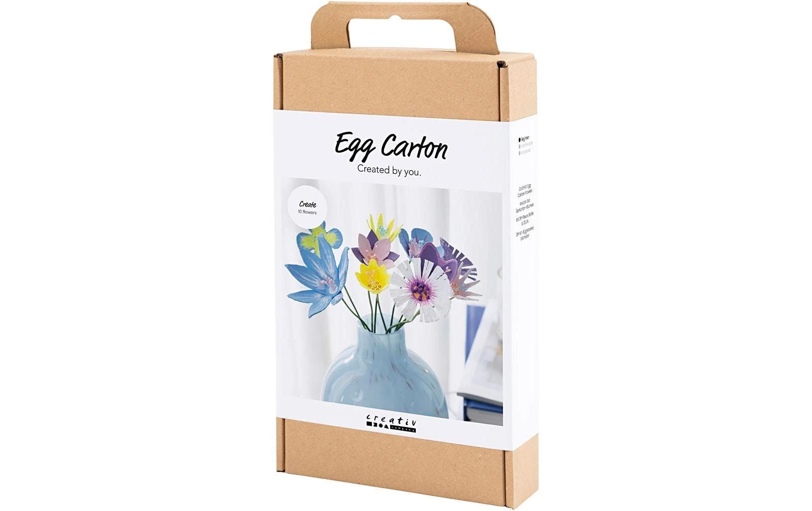 Creativ Company Bastelset – Eierkarton-Blumen – Karton – Mehrfarbig