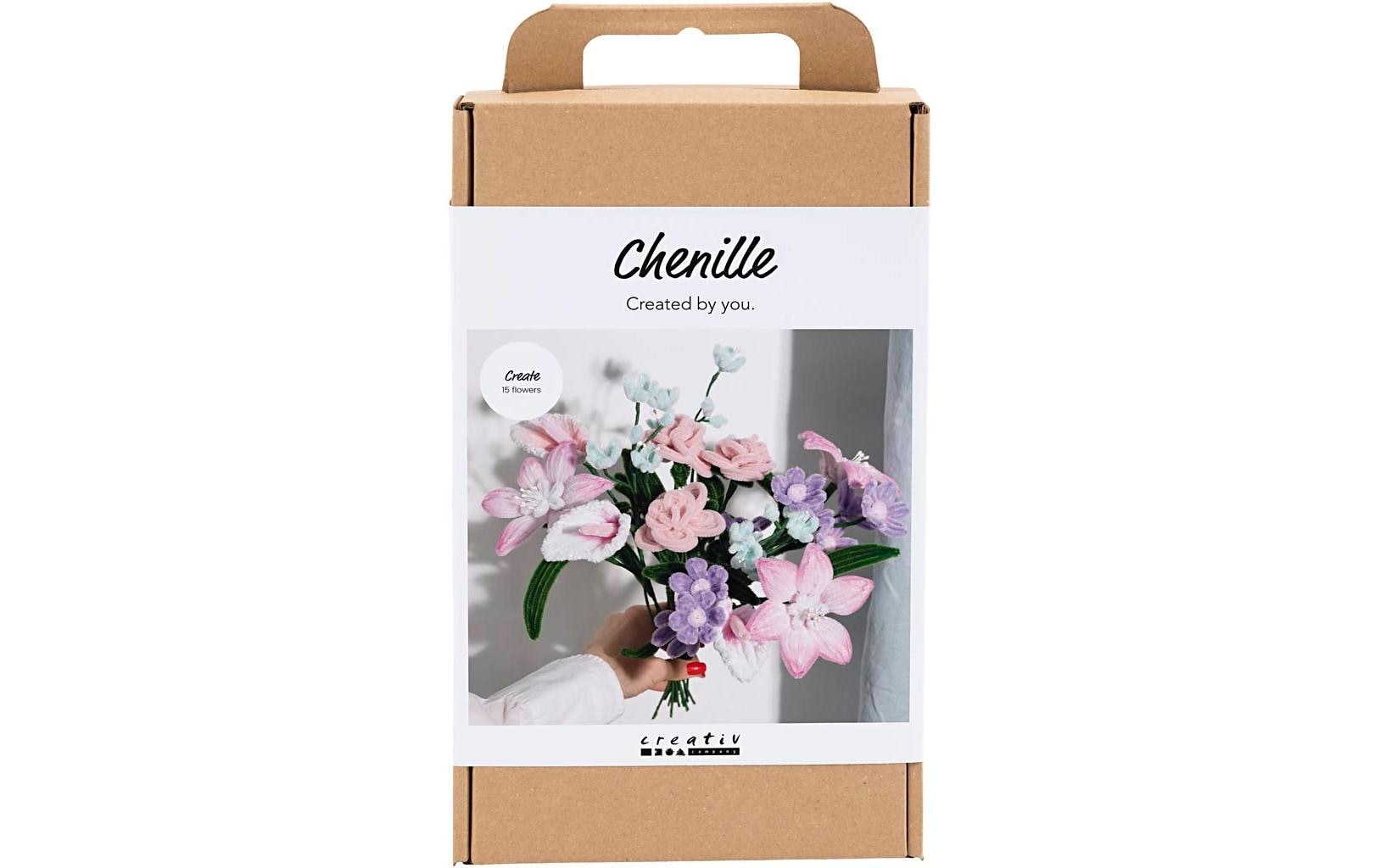 Creativ Company Bastelset Blumen aus Pfeifenreinigern – Chenille (Pfeifenreiniger) – Mehrfarbig