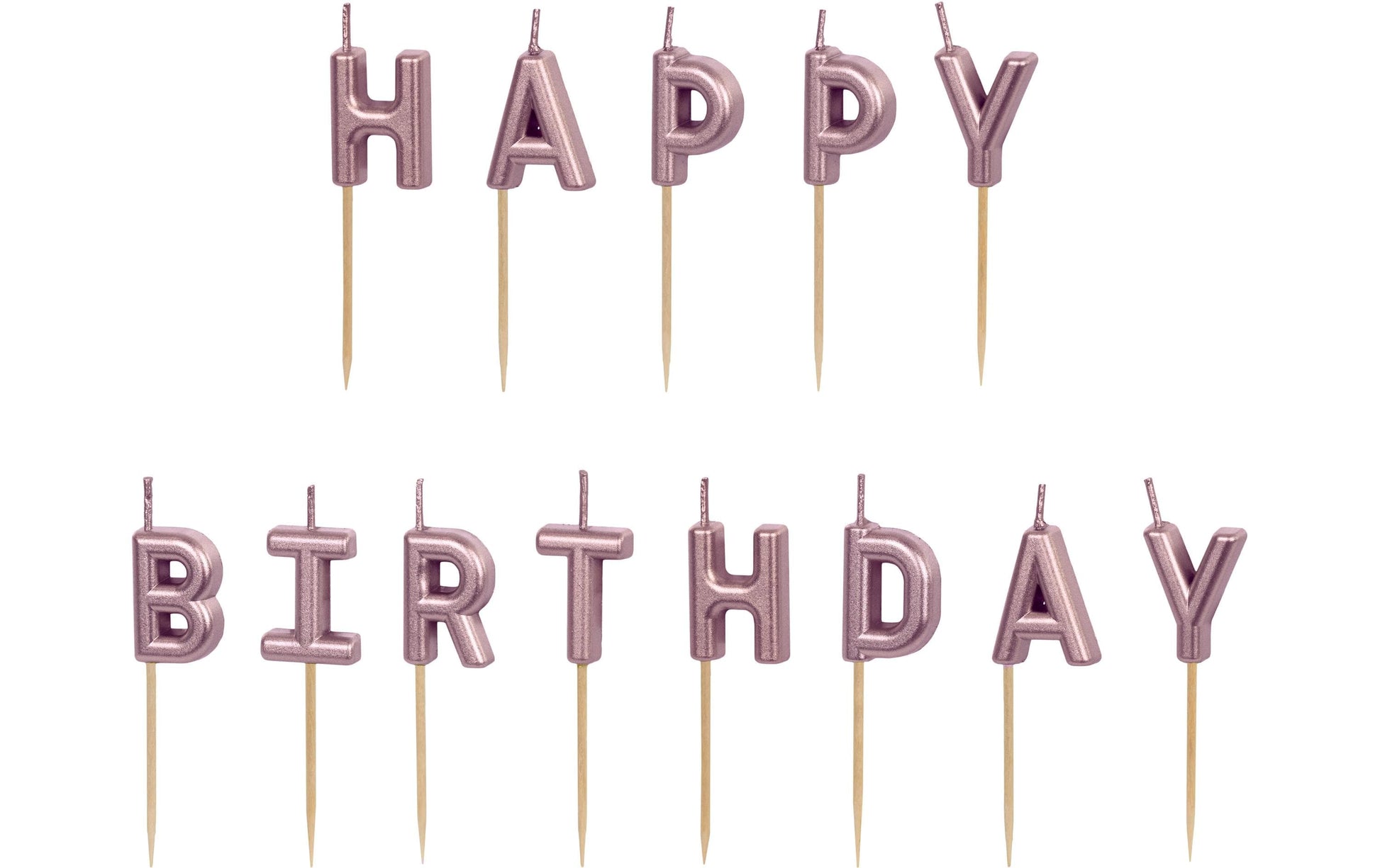 PartyDeco Geburtstagskerzen Buchstaben – Roségold – 2,5 cm – 13 Stk