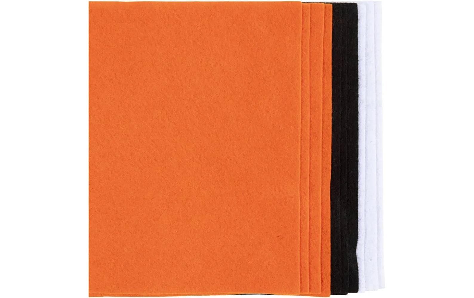 Creativ Company Bastelfilz, Schwarz, Orange, Weiss, A4, 2 mm, 10 Stk.