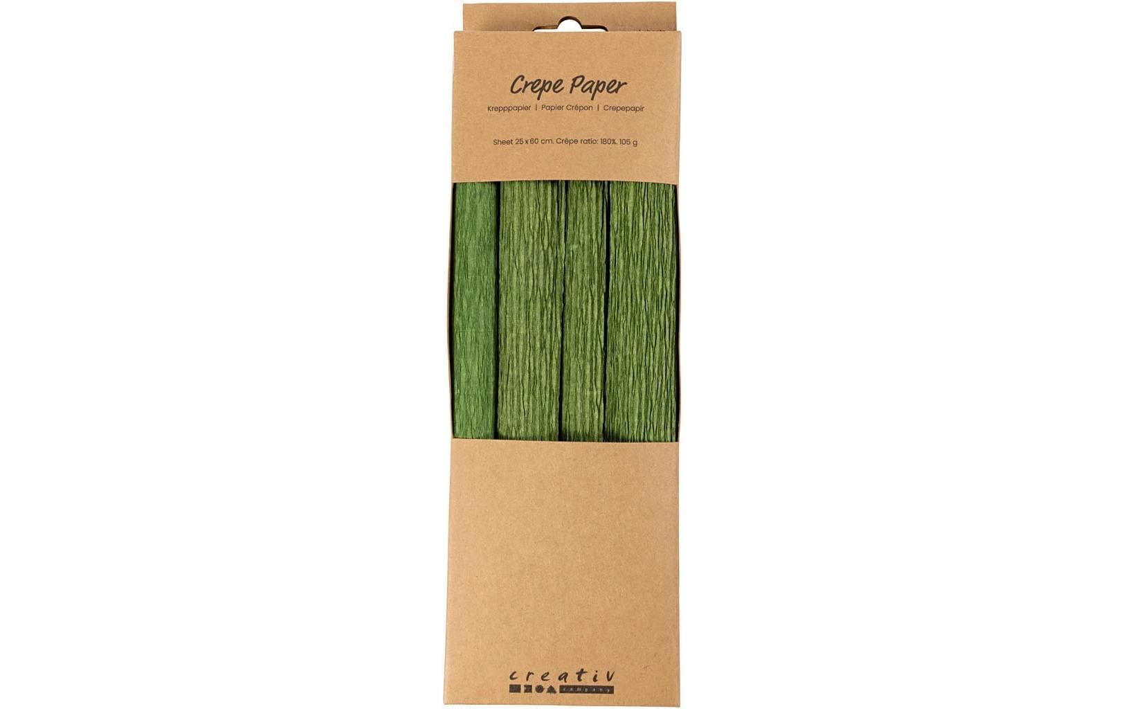 Creativ Company Krepppapier-Rolle – 25 cm × 60 cm, grün, 105 g/m²