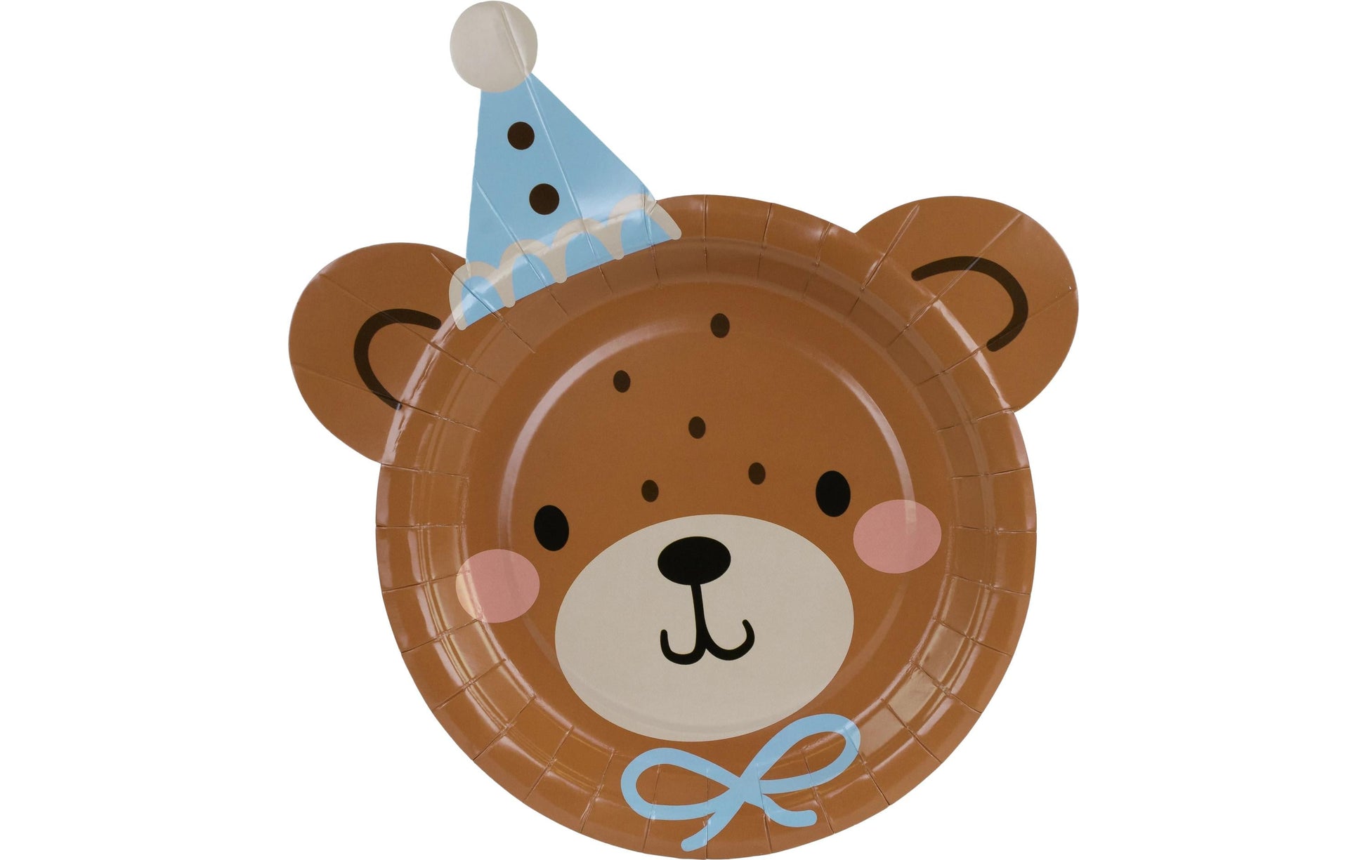 PartyDeco Teller Teddybär-Kopf, Papier/Karton – 21 × 23 cm – 6 Stk.