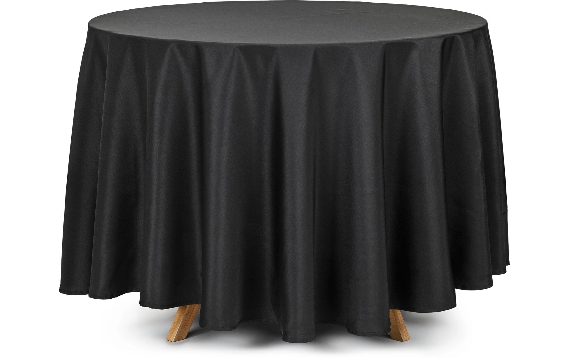 PartyDeco Tischdecke – Ø 230 cm, rund, Textil, schwarz