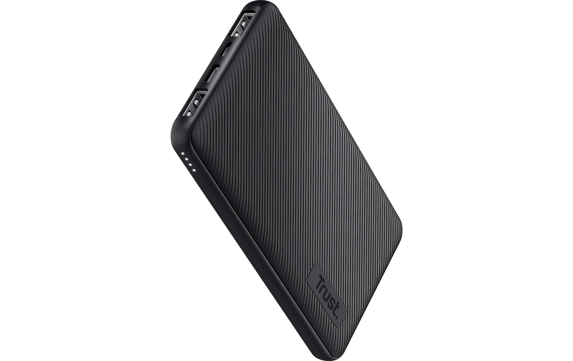 Trust Powerbank 10000 mAh, PD 15 W, 2× USB-A, 1× USB-C, für Smartphones und Tablets, Schwarz