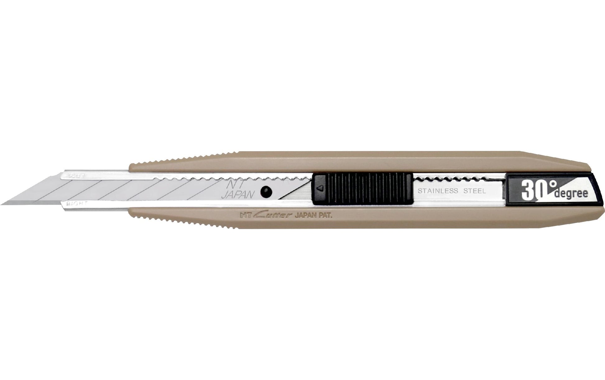 NT Cutter AR30D-WB – Abbrechmesser 9 mm, Edelstahl, einziehbar, Beige