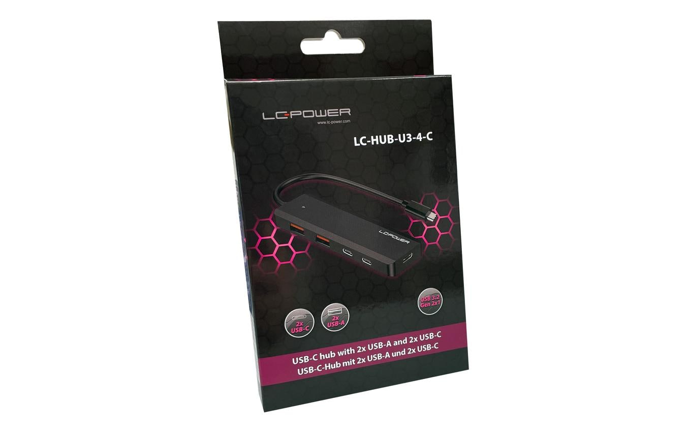 LC-Power LC-HUB-U3-4-C USB-Hub – USB-A, 4× USB-A, 1× USB-C, für universelle Geräte