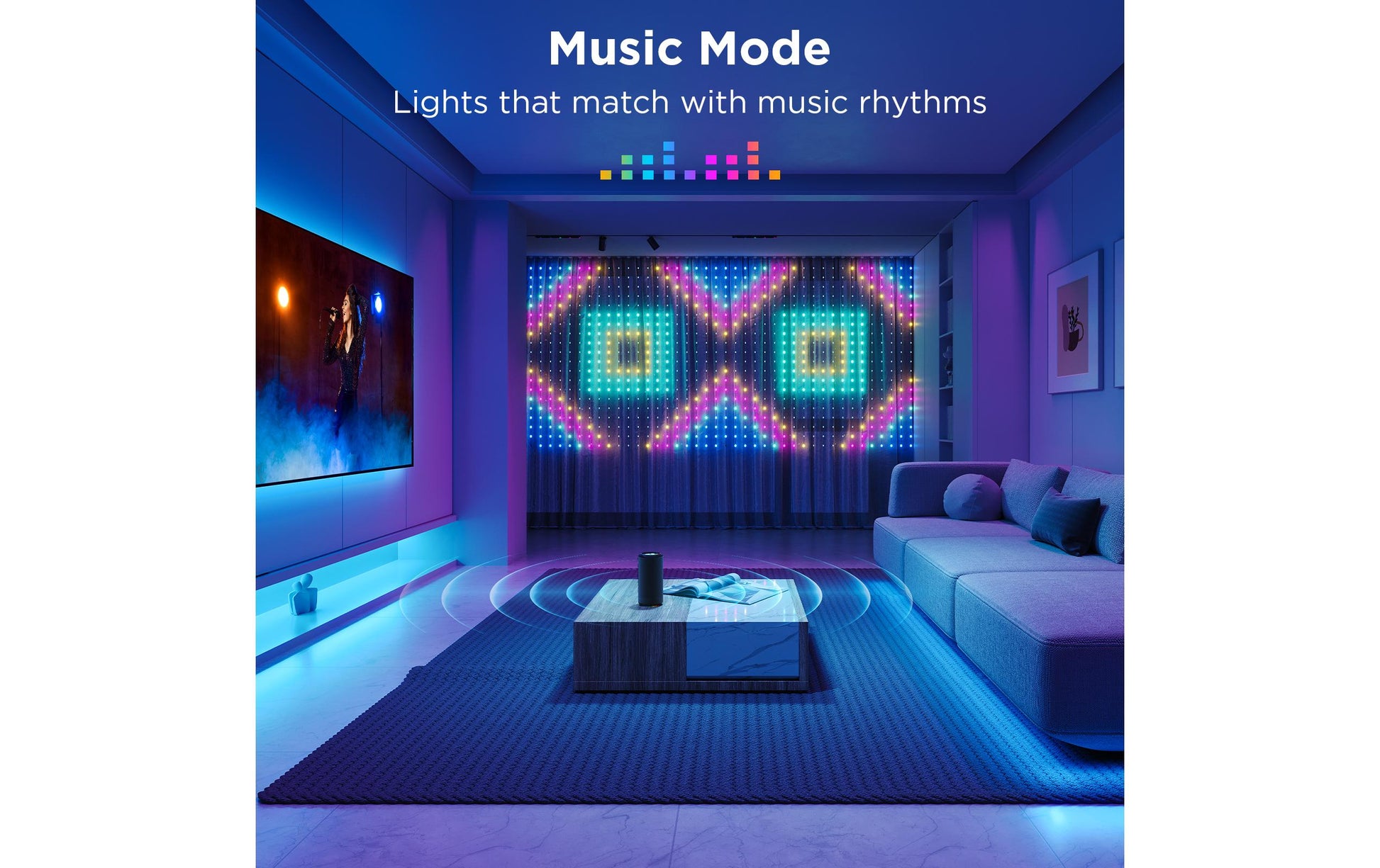 Govee System Decor Vorhang Erweiterung – Netzbetrieb – für System Decor – 400 LEDs, dimmbar, inkl. Netzteil