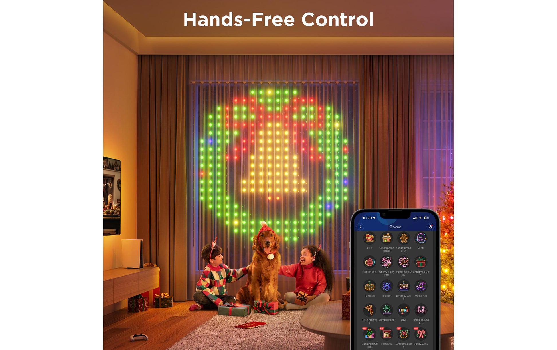 Govee System Decor Vorhang Erweiterung – Netzbetrieb – für System Decor – 400 LEDs, dimmbar, inkl. Netzteil