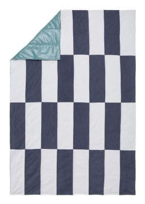 URBANARA Wohndecke – Baumwolle, Blaugrau, Naturweiss – 120 × 180 cm