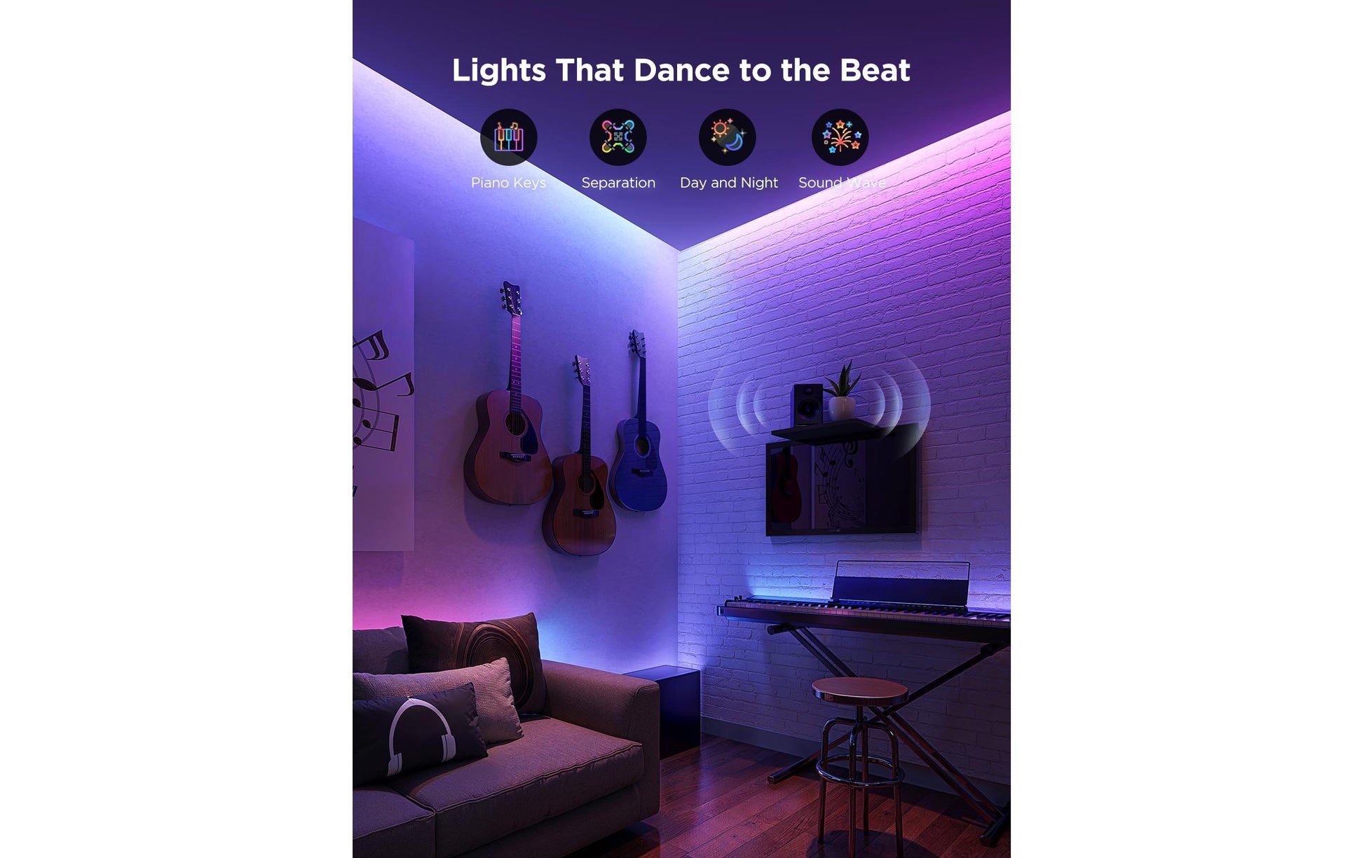 Govee LED-Strip 1 m – RGBICW, 2700–6500 K, 340 lm, 72 W, Matter – für Amazon Alexa