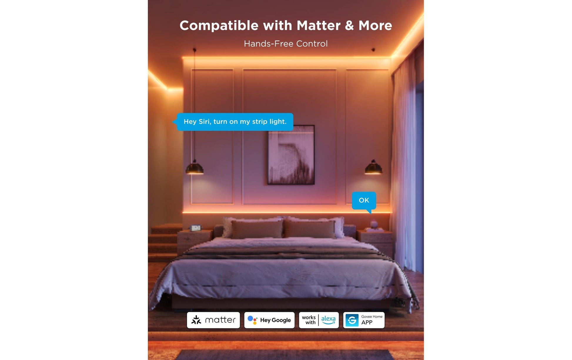 Govee LED-Strip COB – 3 m, mehrfarbig, dimmbar, Matter, Alexa, 36 W