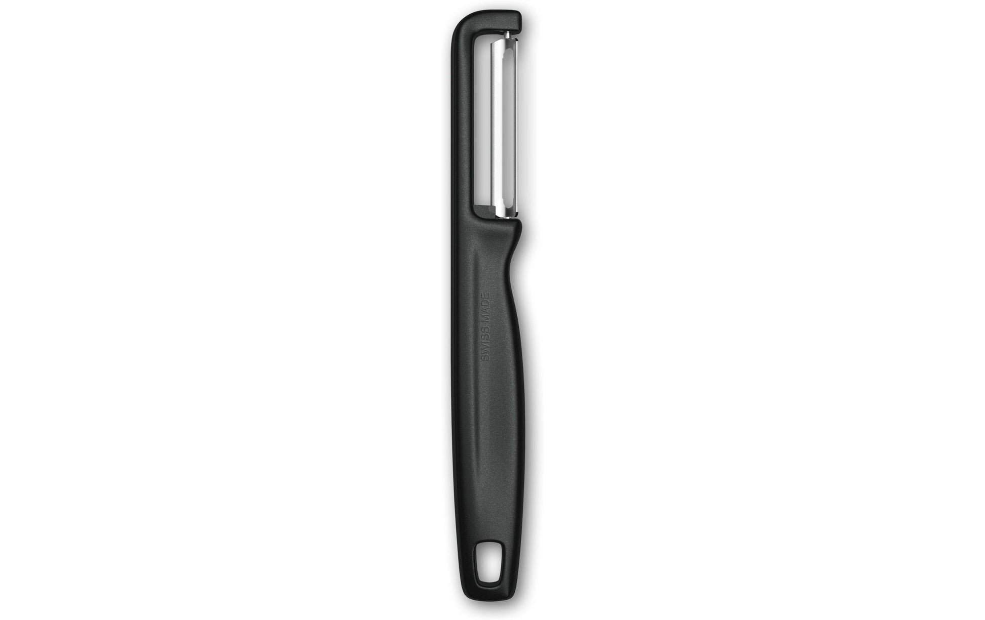 Victorinox Iota – Sparschäler, 16,5 × 1 cm, zweischneidig, spülmaschinenfest, schwarz