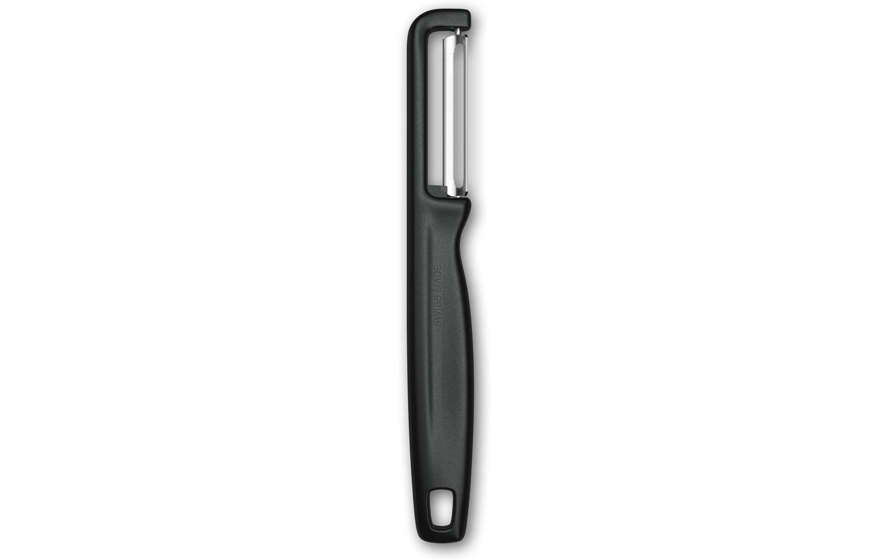 Victorinox Iota – Sparschäler, 16,5 × 1 cm, zweischneidig, spülmaschinenfest, schwarz